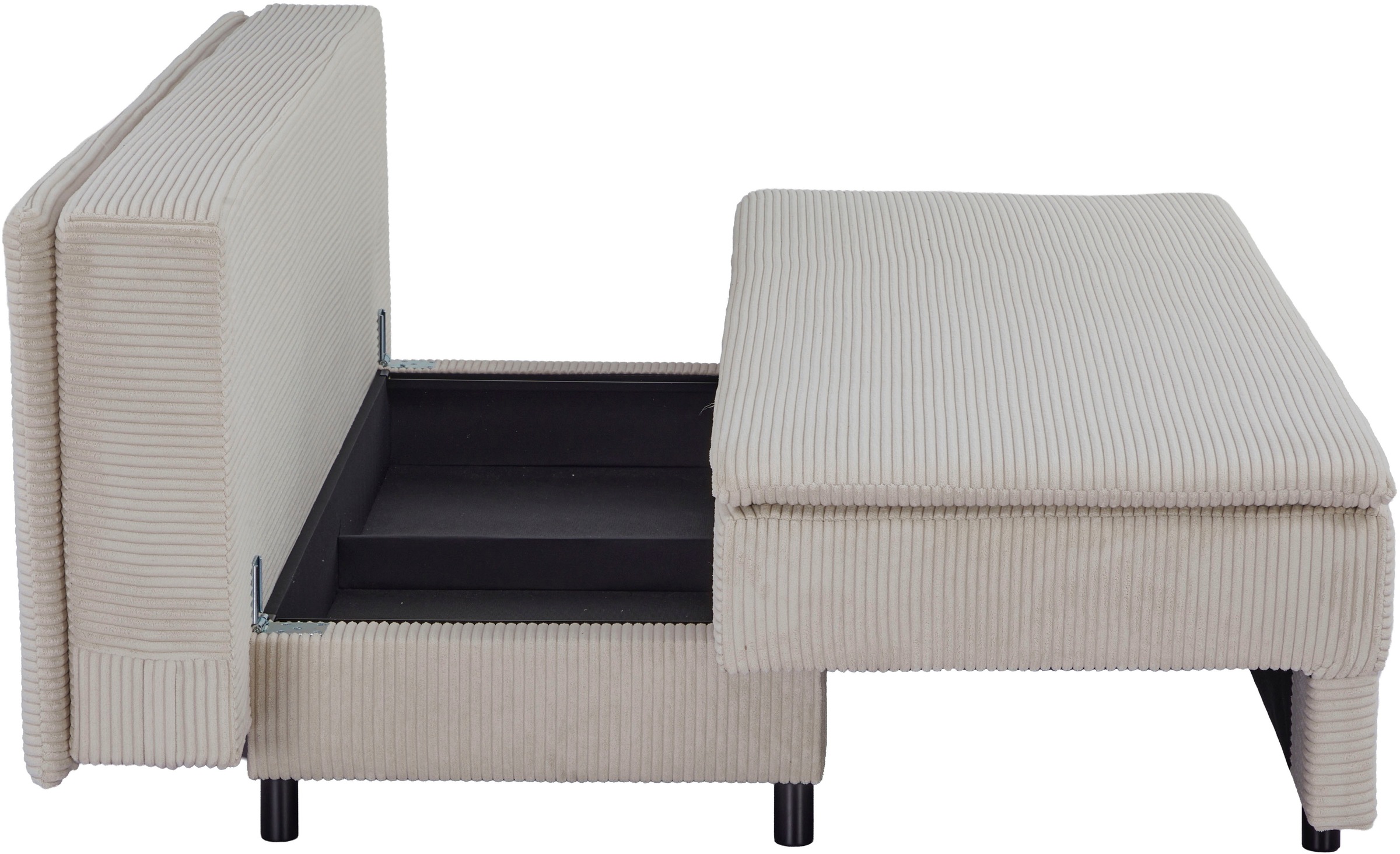 OTTO home Schlafsofa »JANNIKO Cord, Breite: 193 cm, Liegefläche 124x193 cm, softer Cord« mit Bettfunktion & Bettkasten