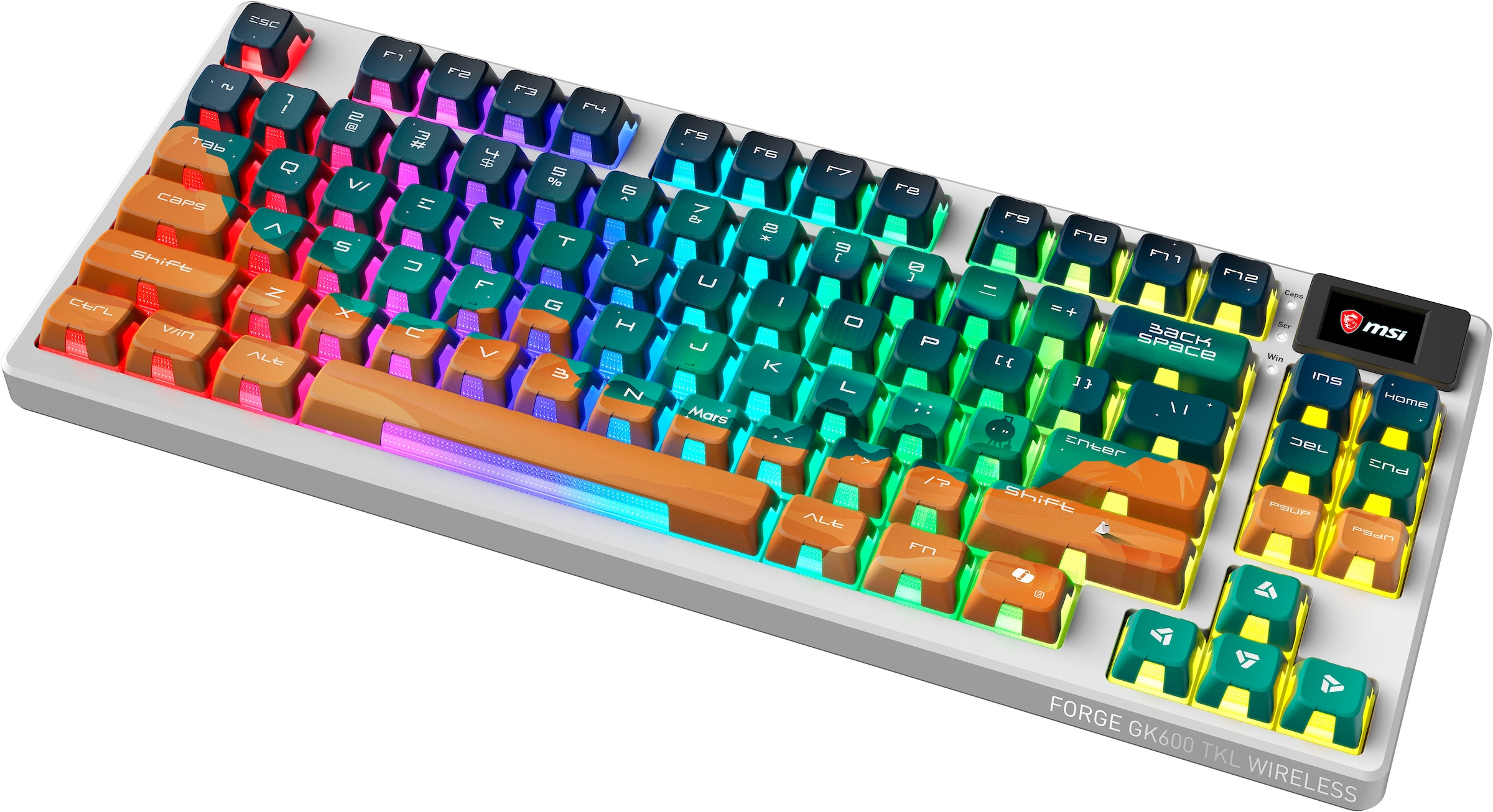MSI Gaming-Tastatur »FORGE GK600 TKL WIRELESS MARS« (USB-Anschluss | verstellbare Füße)