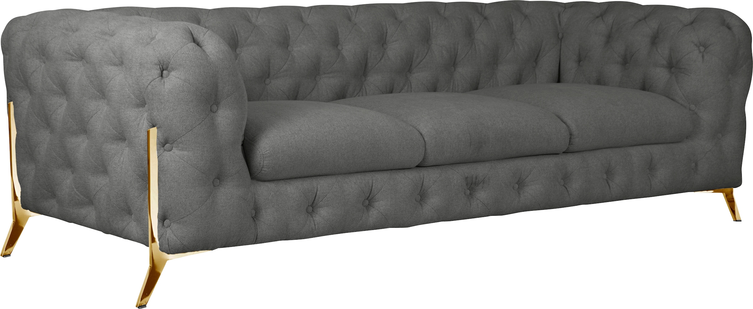 Leonique Chesterfield-Sofa »Amaury«, aufwändige Knopfheftung, moderne Chesterfield Optik, Fußfarbe wählbar