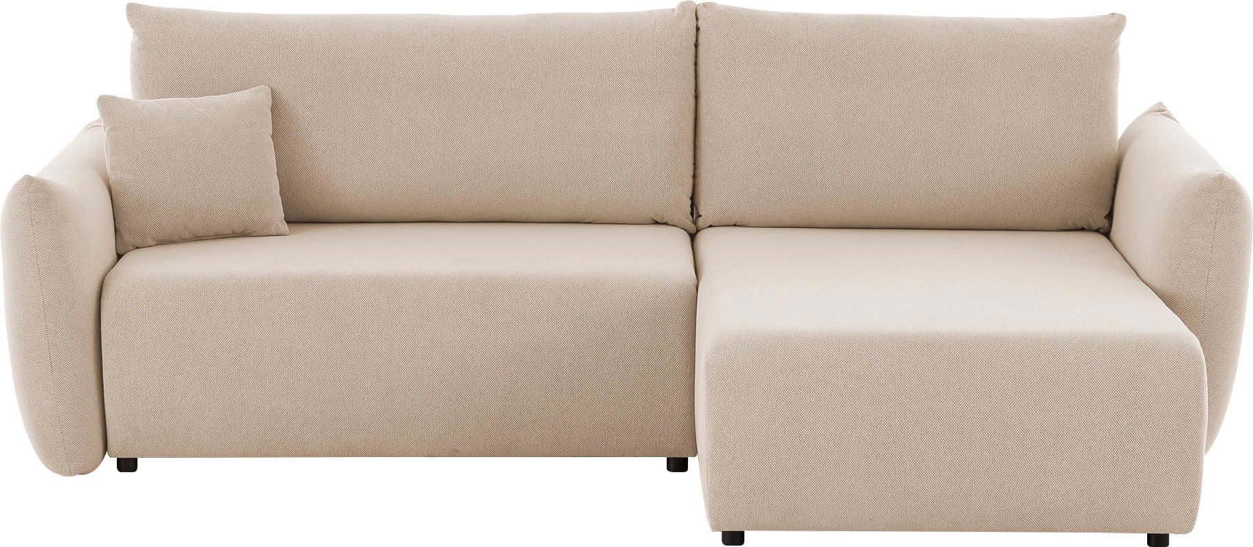 INOSIGN Ecksofa »MAVAS Schlafsofa mit Bettkasten, L-Form,«, ca.257/127cm (Liegefläche 212/145 cm), Cord, Chenille, Struktur