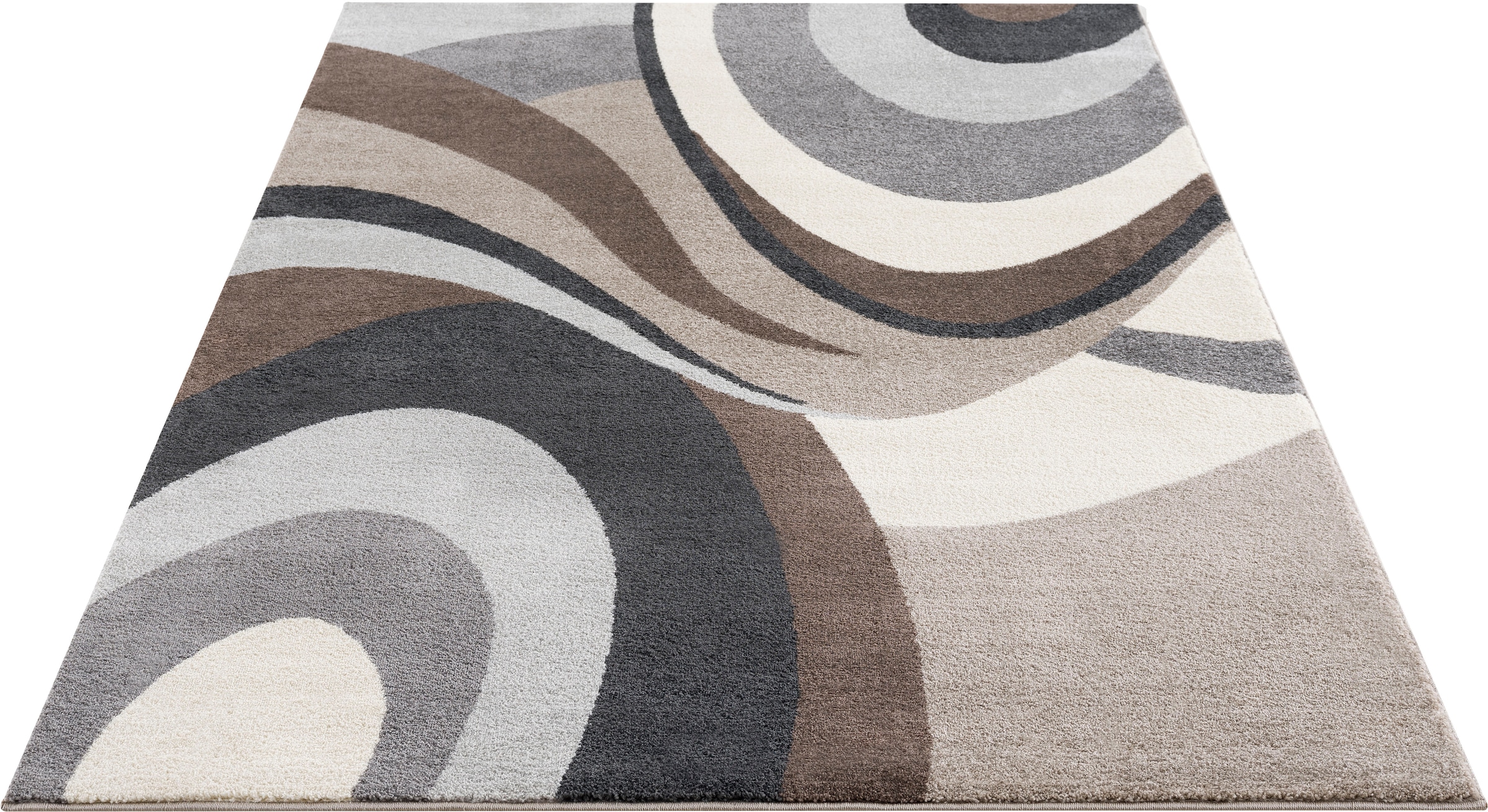 Wende-Teppich Konturenschnitt, »Neele«, handgearbeitetem Teppich andas mit rechteckig, Wellen-Design,