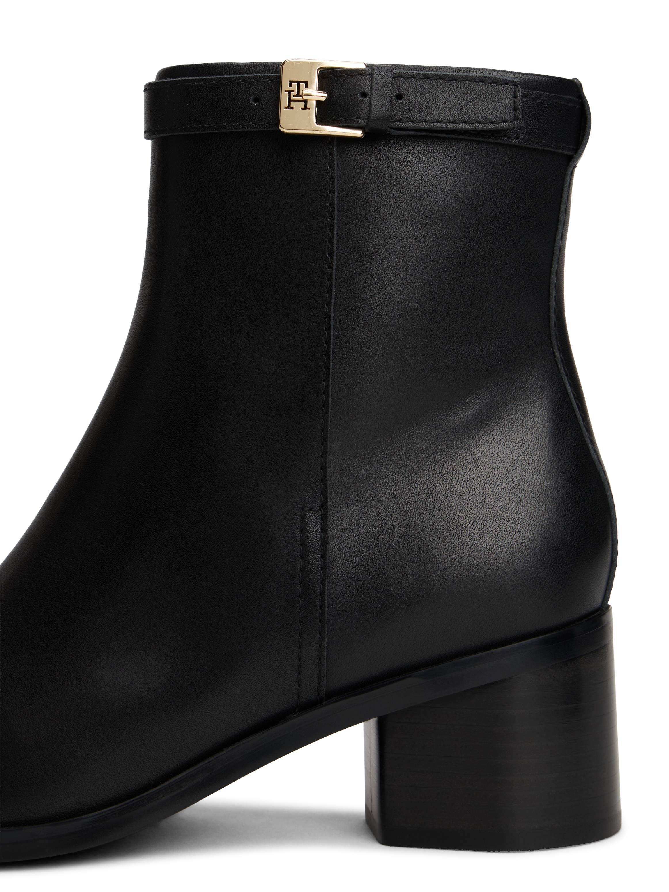 Tommy Hilfiger Stiefelette »TH BUCKLE RIDING MID HEEL BOOTIE«  , Blockabsatz, Businesschuh in schmaler Form