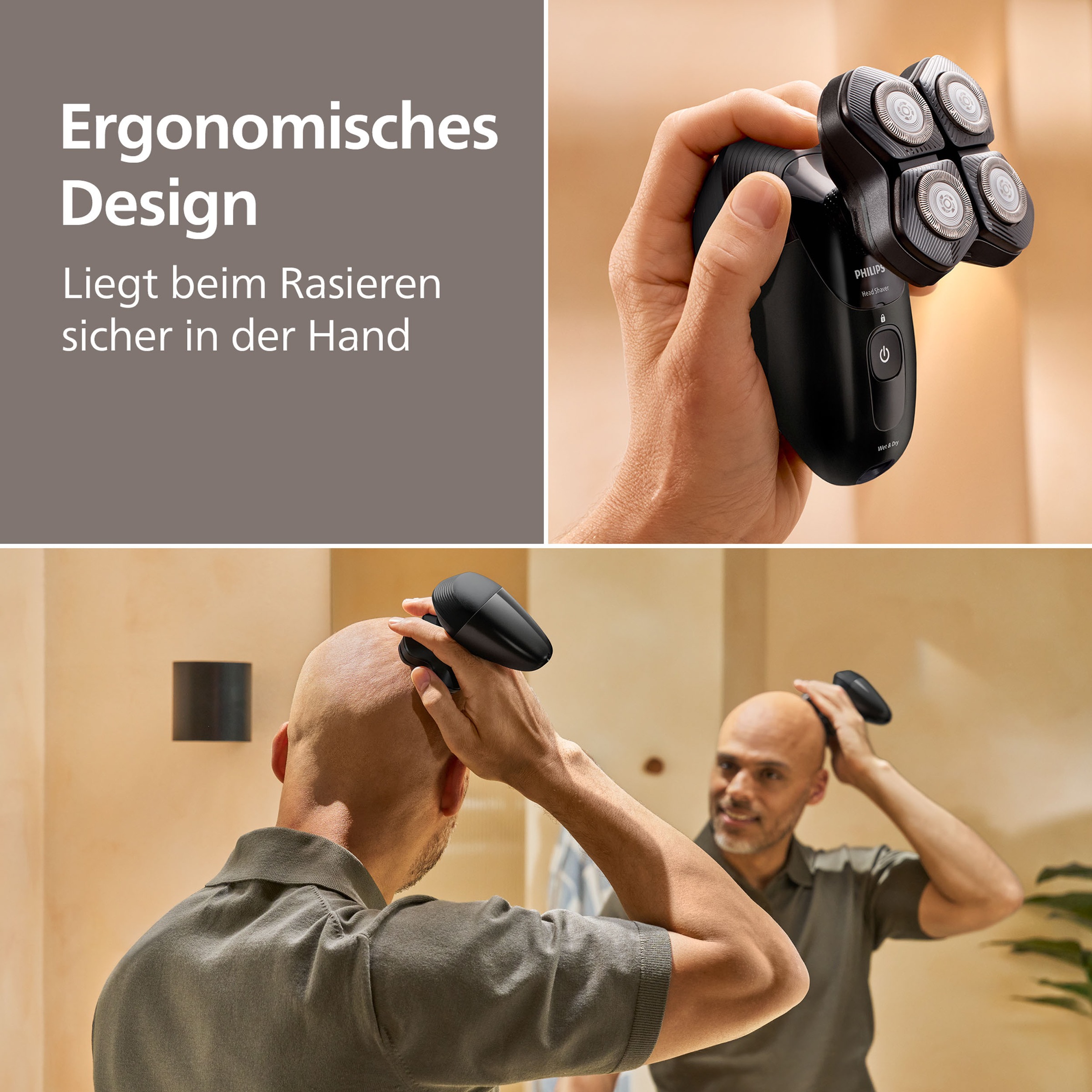 Philips Glatzen-Rasierer »HS5980/15« Haarschneider mit 36 ComfortCut-Klingen, nass und trocken verwendbar