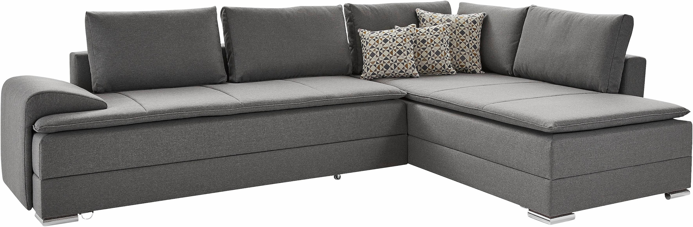 INOSIGN Ecksofa »Night & Day L-Form, B: 324 cm«, mit Bettfunktion, Bettkasten & 3 Zierkissen, Boxspringbett 180x200 cm