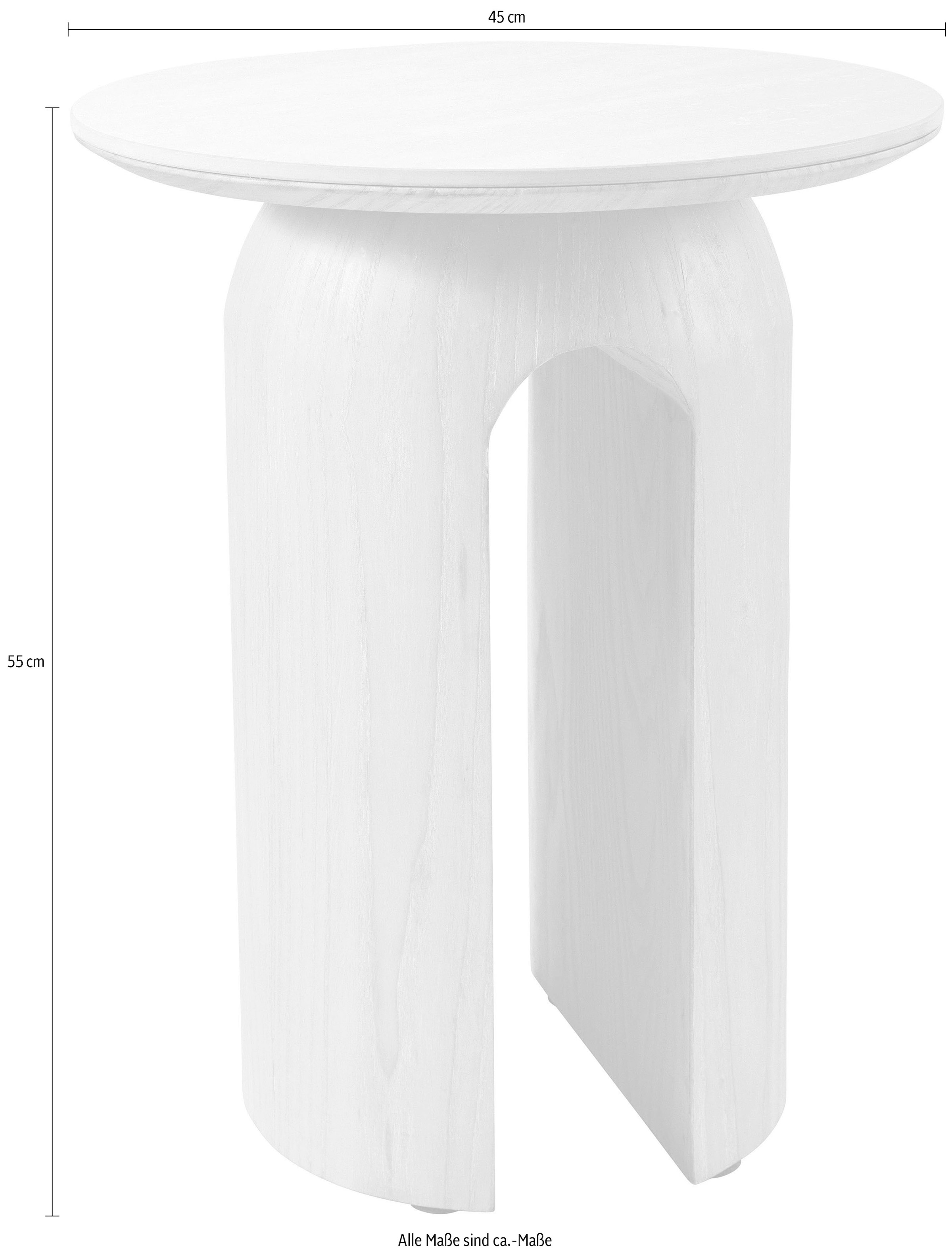 homsy by Ana Johnson Beistelltisch »Laysy« Holzdesign aus Esche, U-Form, Keramik Tischplatte, Breite 45 cm