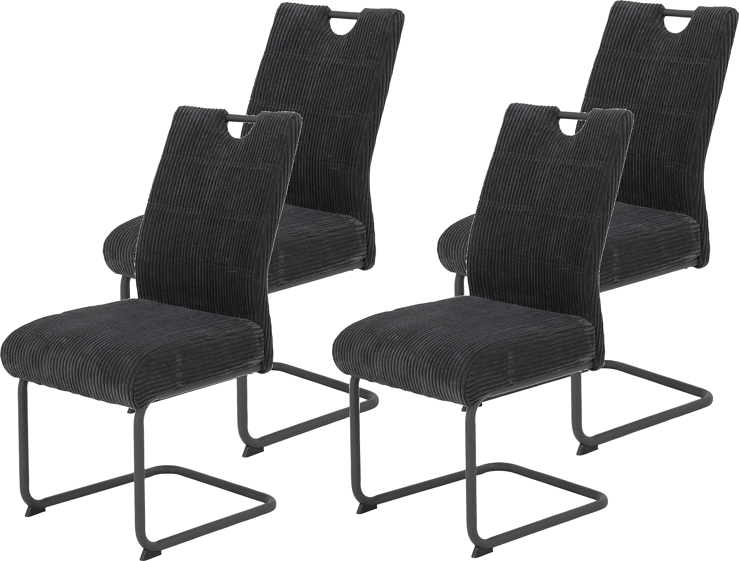 HELA Freischwinger "MERKUR XL" (Set) 4 Stk.Federkern, 140 Kg Belastbarkeit, Cord Bezug, 2er & 4er Set