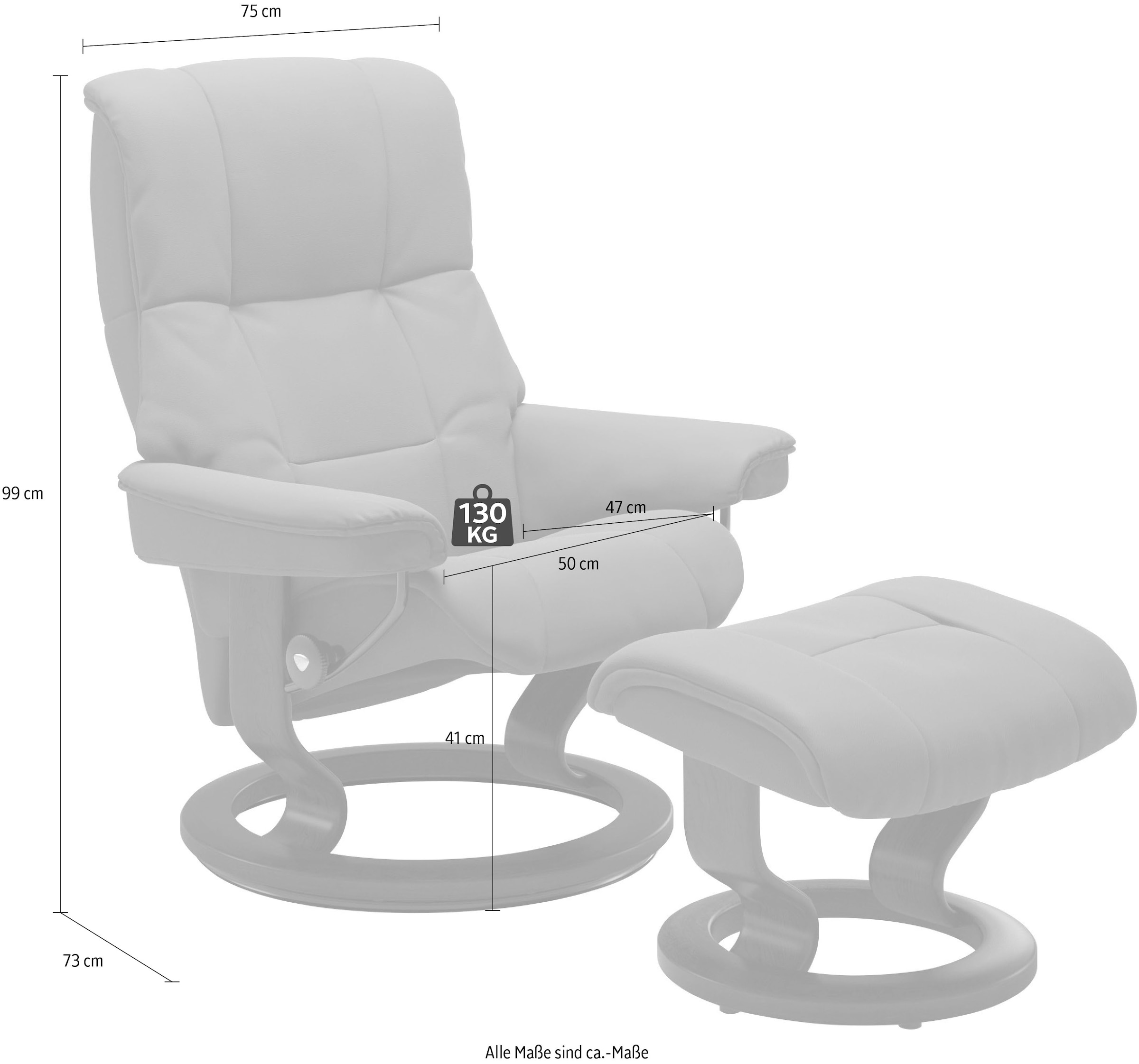 Stressless® Relaxsessel »Mayfair«, mit Classic Base, Größe S, M & L, Gestell Braun