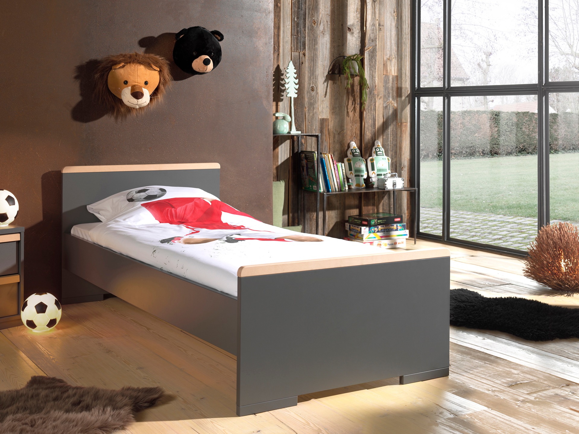 Vipack Jugendbett »London«, (Made in Europe), Einzelbett mit Melamin-Oberfläche