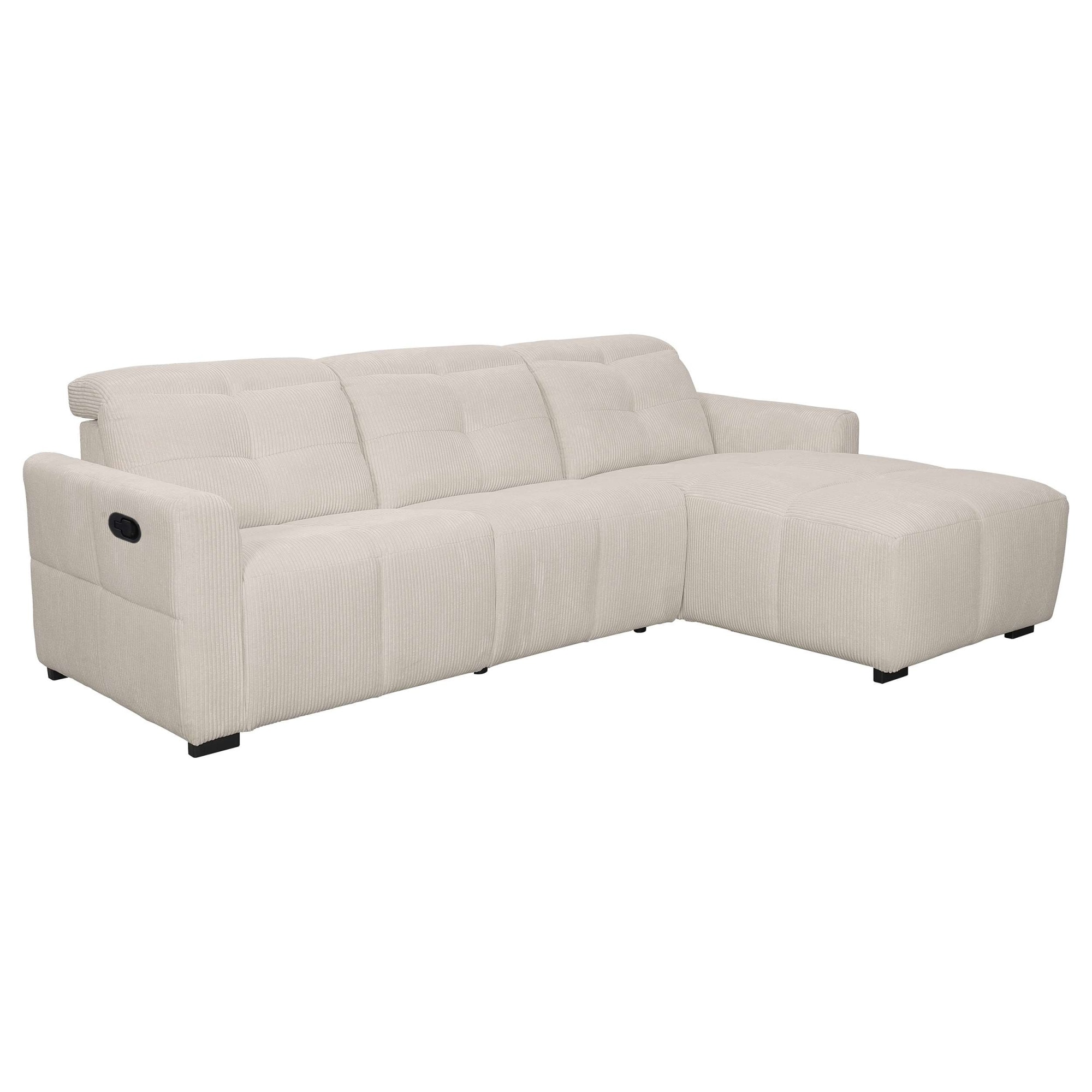 OTTO home Ecksofa »CAARLA Cord, L-Form, 261 cm, man. oder elektr. Relaxfunktion (USB-A/C)« mit USB-A und USB-C bei elektrischer Ausführung, Kopfteilverstellung