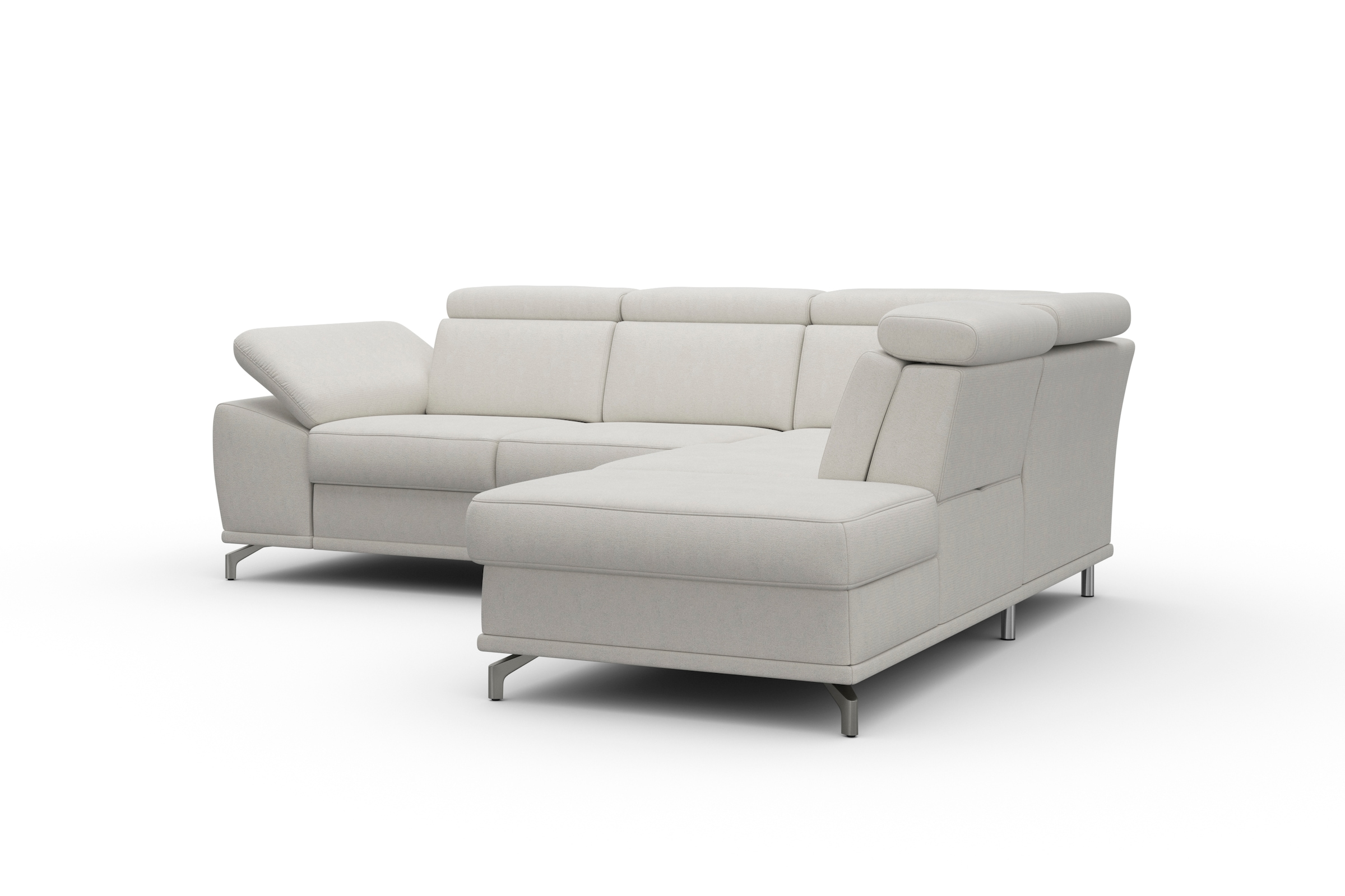 sit&more Ecksofa »Cabrio L-Form, mit Sitztiefenverstellung, Arm- und Kopfteilverstellung«, 3 Nierenkissen, Federkern, optional Bettfunktion und Stauraum