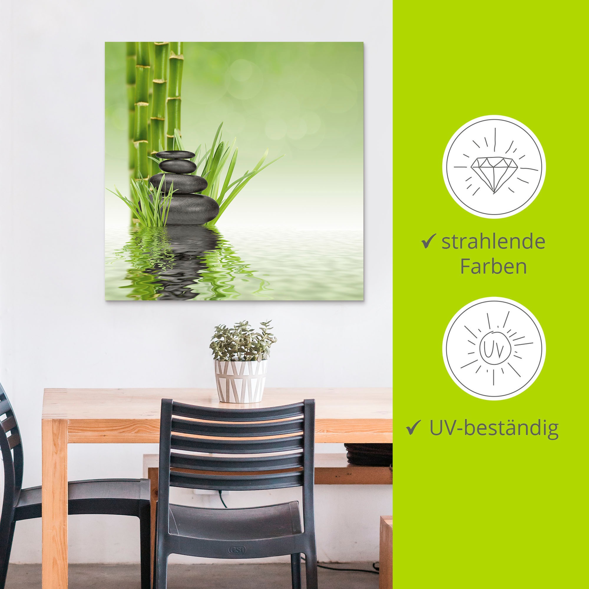 Artland Wandbild »Spa Steine«, Spa, (1 St.), als Alubild, Outdoorbild, Leinwandbild, Poster, Wandaufkleber