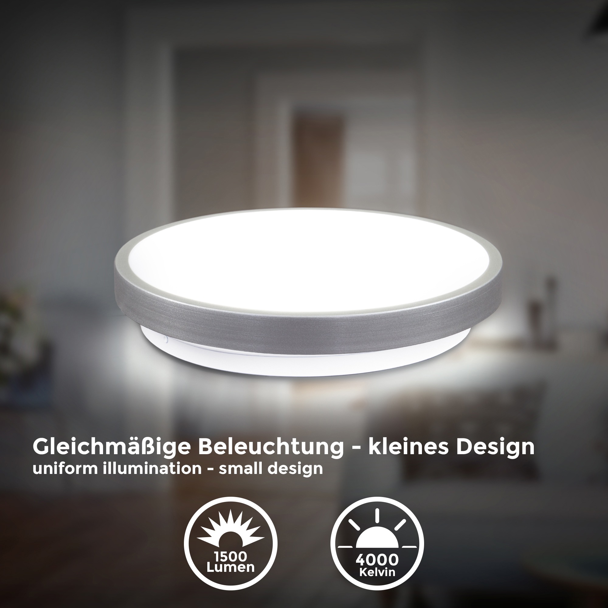 B.K.Licht LED 12W 3 LED XXL IP20 Platine flammig-flammig, online 3000K, mit Garantie Deckenleuchte, | Deckenlampe, 1 kaufen Titan-Optik, inkl. Jahren 1200lm