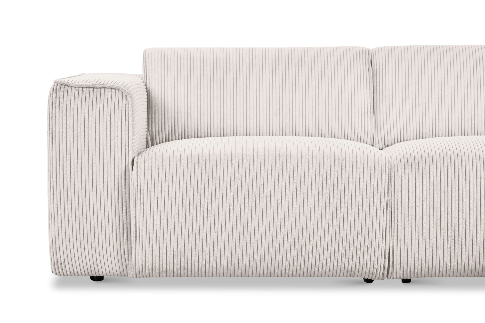 andas Ecksofa »Noord mit Kedernaht, Breite 281 cm, L-Form«, Cord, Struktur, Webstoff, mit Wellenunterfederung, Massivholzrahmen