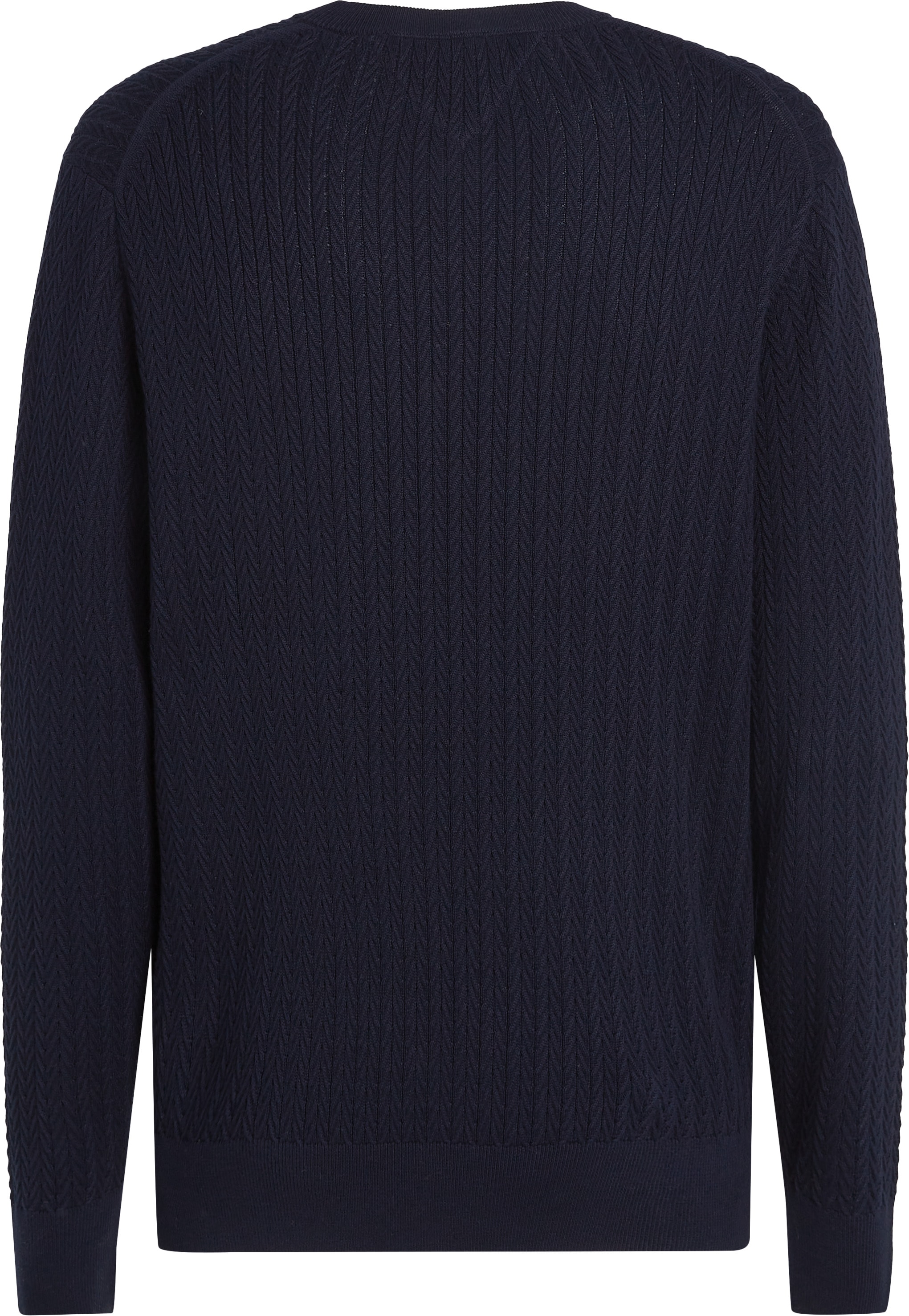 Tommy Hilfiger Strickpullover »HERRINGBONE STRUCTURE C NK«, mit Zopfmuster