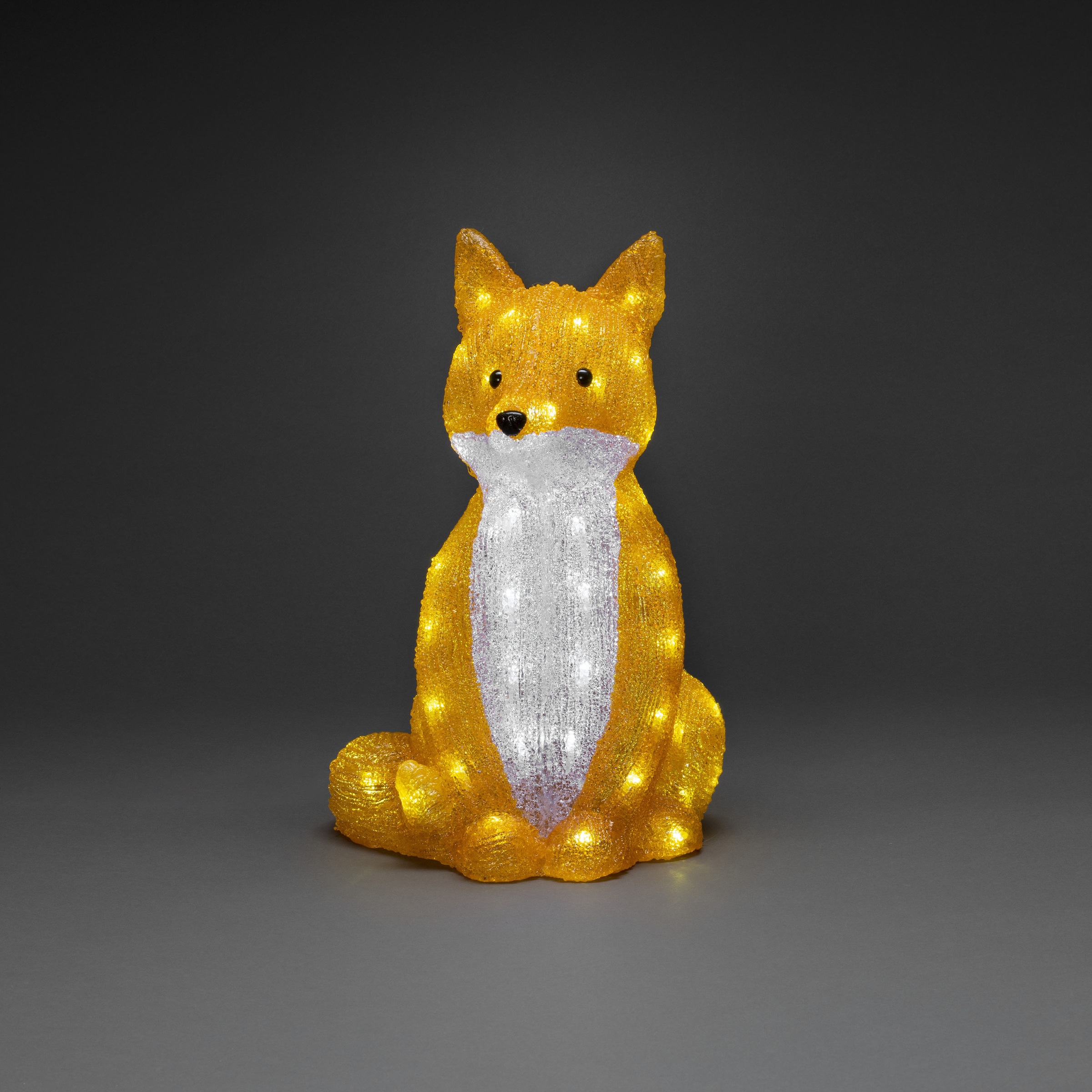 KONSTSMIDE Weihnachtsfigur »Weihnachtsdeko LED auf Dioden 64 bestellen aussen«, kalt Fuchs, weiße Acryl sitzend, Rechnung