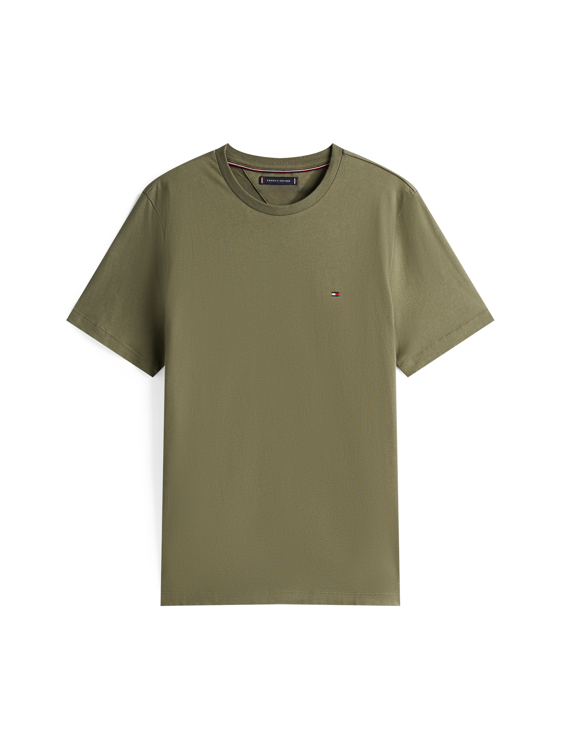 Tommy Hilfiger T-Shirt »ESSENTIAL REGULAR FIT SOLID  mit Stickerei« unifarben, casual, Baumwolle, Rundhals
