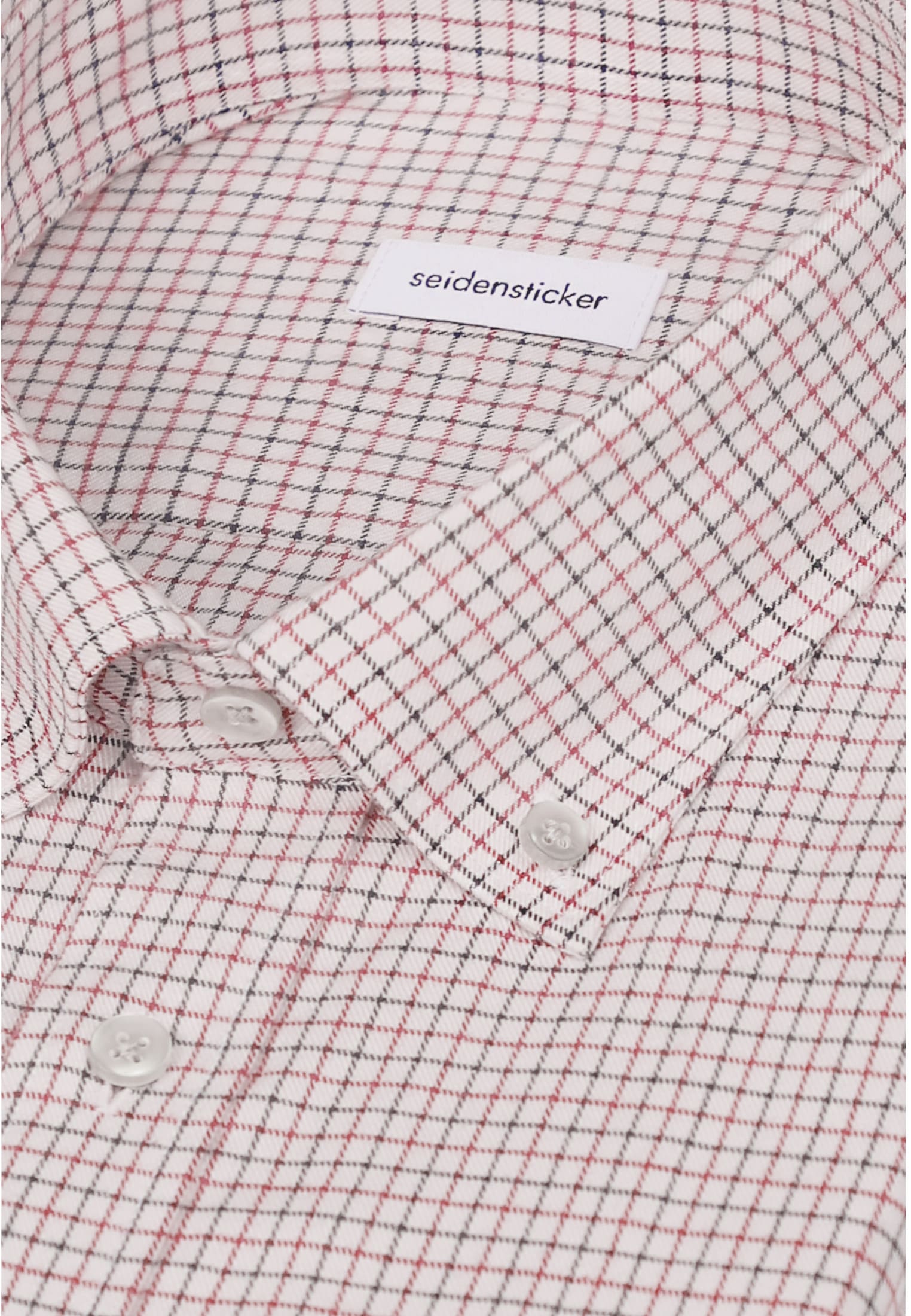 seidensticker Flanellhemd »Schwarze Rose« Slim 1/1 Button-Down-Kragen Karo