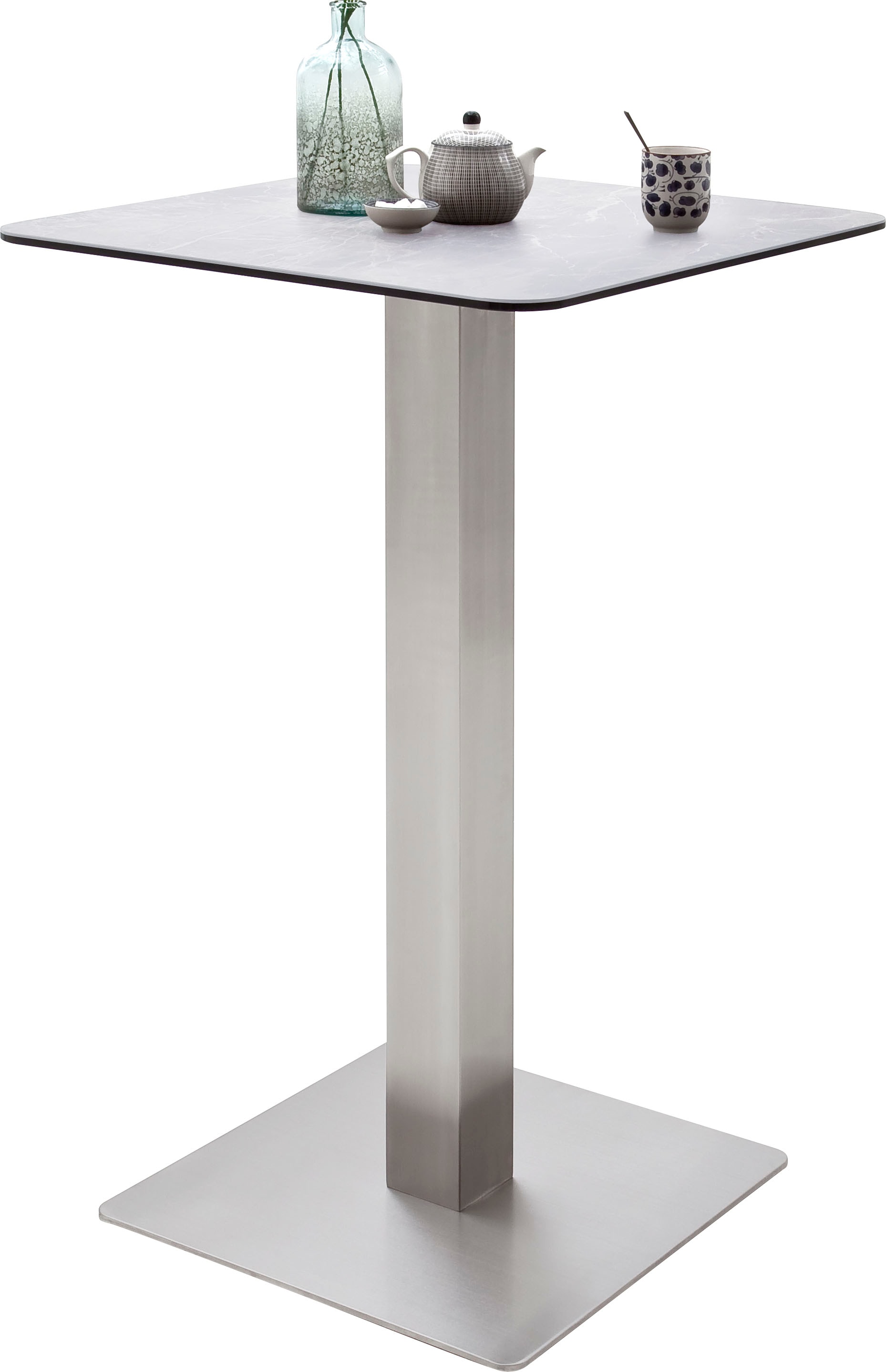 MCA furniture Bartisch »Zarina«, Bartisch mit Glaskeramik Tischplatte mit Edelstahl Gestell