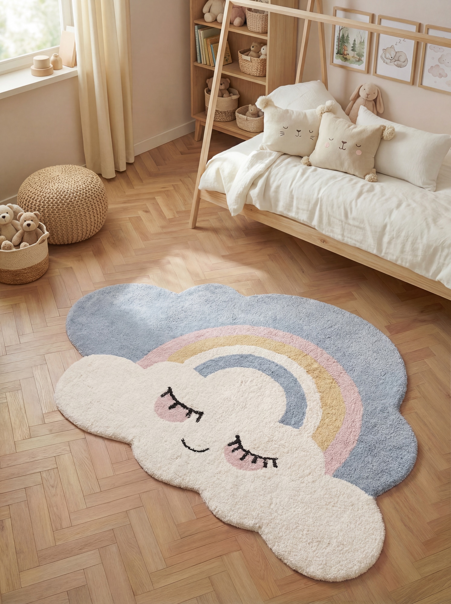 HANSE Home Kinderteppich »Nappi« rechteckig 10 mm Höhe Waschbar, Handgemacht, Weich, Rutschfest, Spielteppich Kinderzimmer