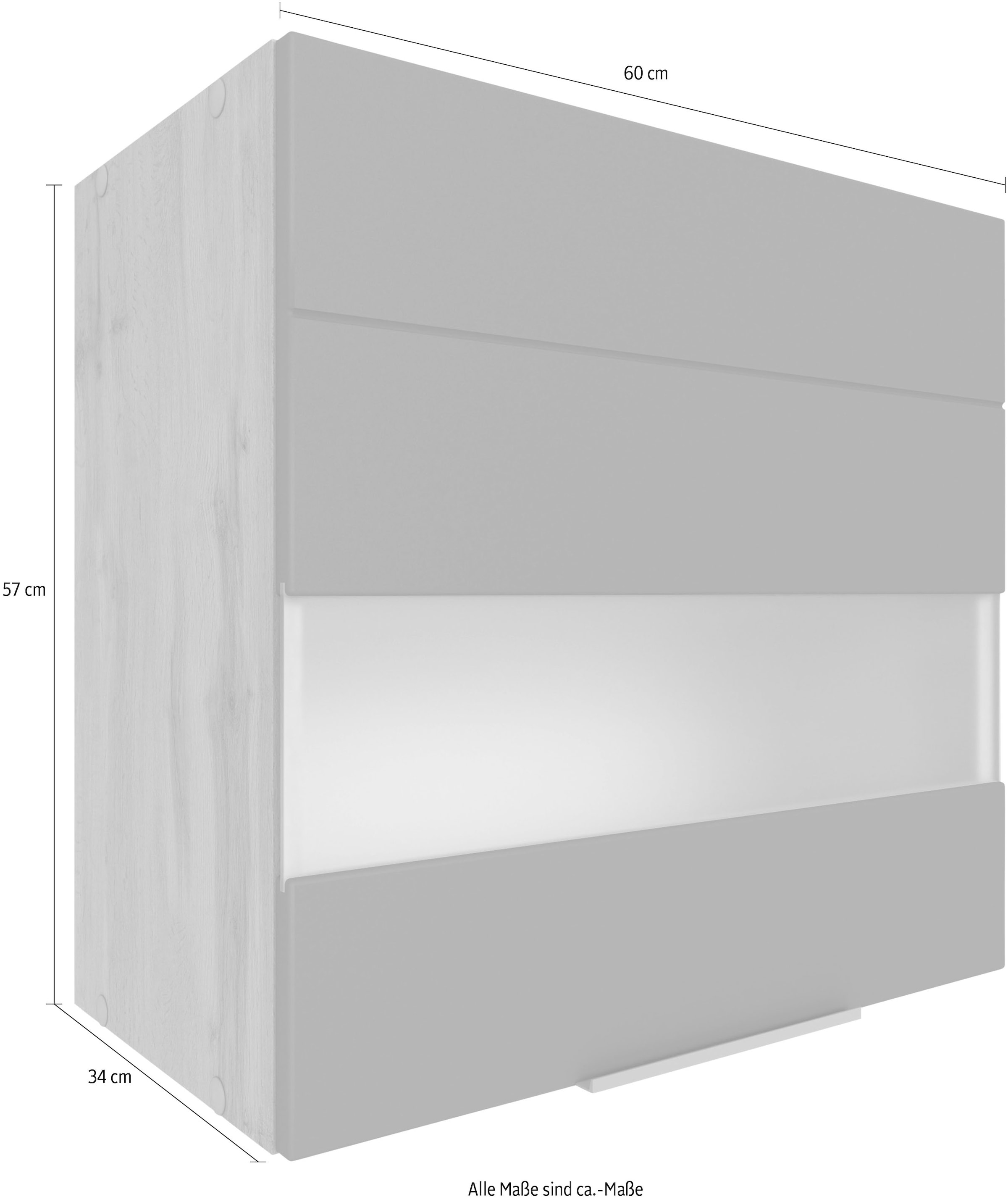 KOCHSTATION Hängeschrank »KS-Luhe«, 60 cm breit, hochwertige MDF-Fronten mit Glaseinsatz