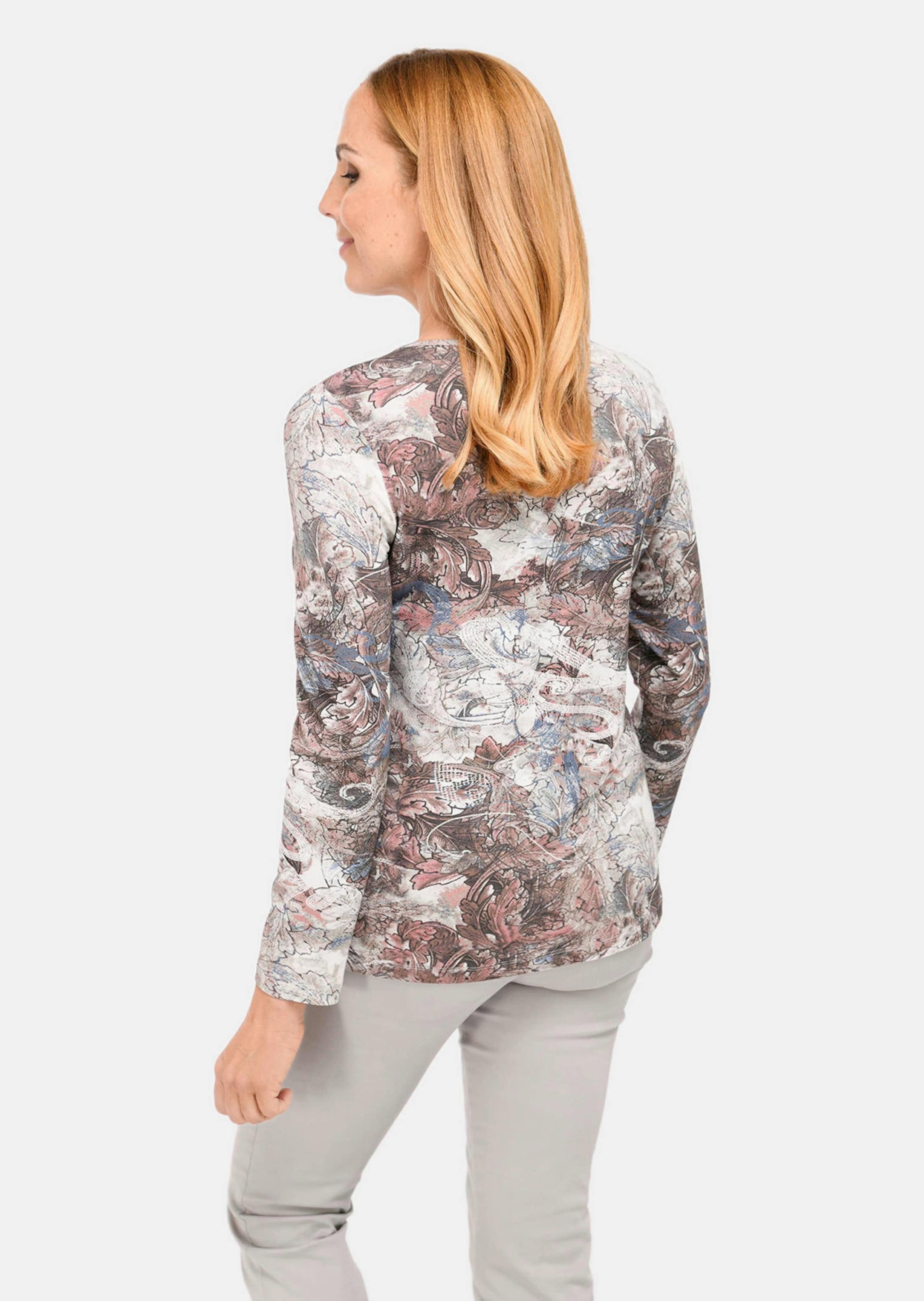 GOLDNER Print-Shirt »Hübsches Druckshirt mit funkelnden Ziersteinchen«