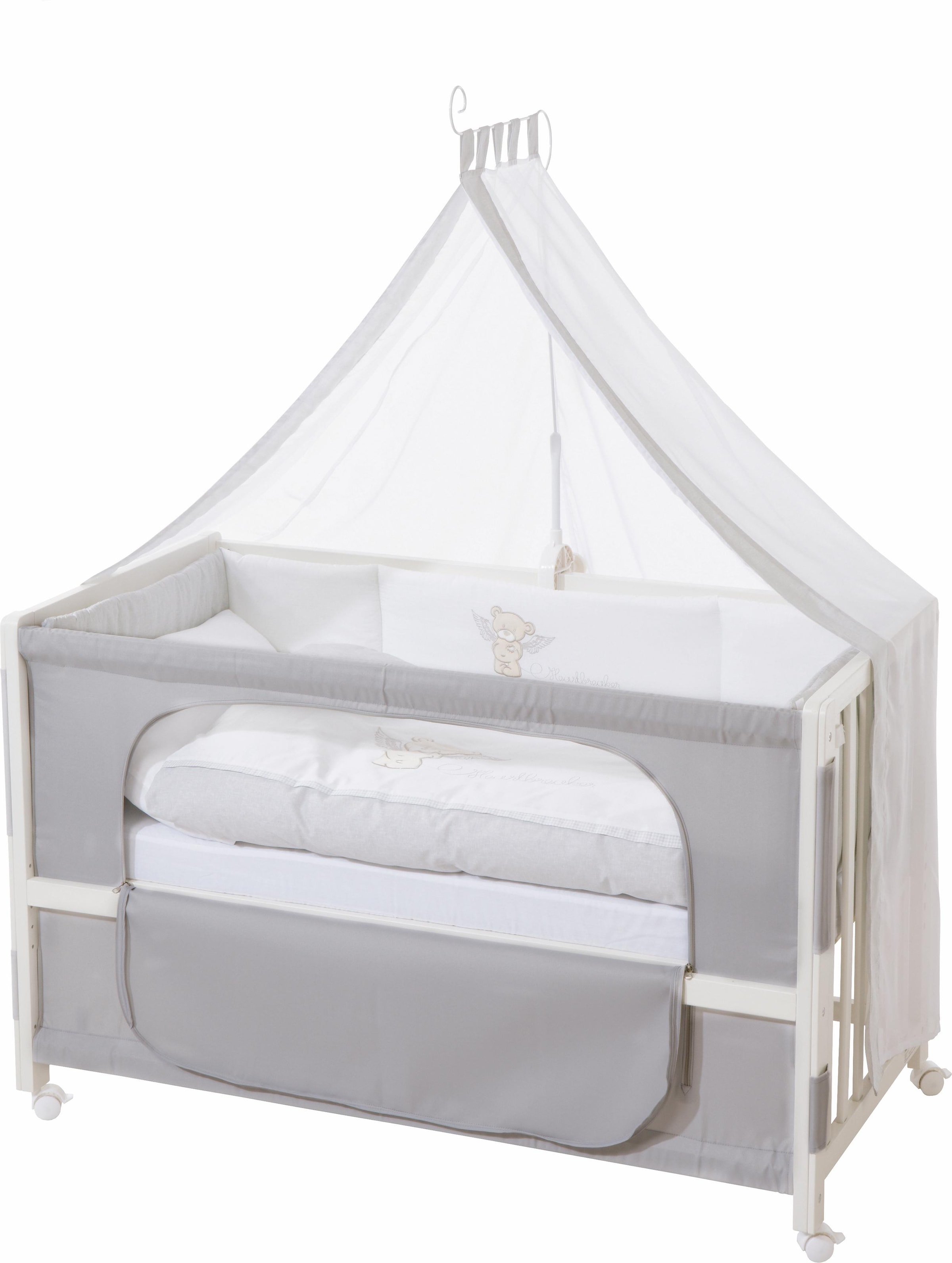 roba® Babybett »Room bed - Dekor Heartbreaker«, als Beistell-, Kinder- und Juniorbett verwendbar