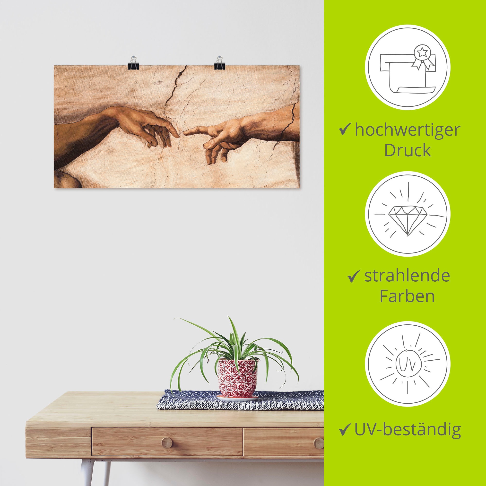 Artland Wandbild »Hände«, Religion, (1 St.), als Alubild, Outdoorbild, Leinwandbild, Poster, Wandaufkleber