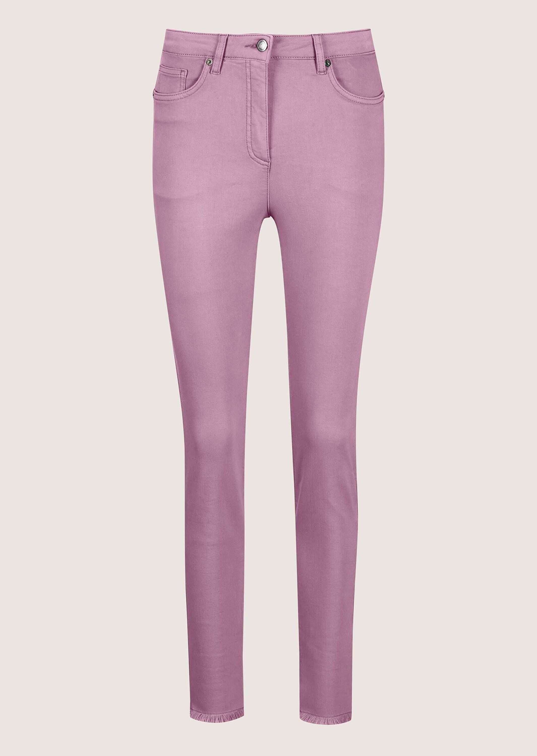 MADELEINE Regular-fit-Jeans »Jeans Mid Waist Skinny-Hose mit Fransen« mit Fransensaum