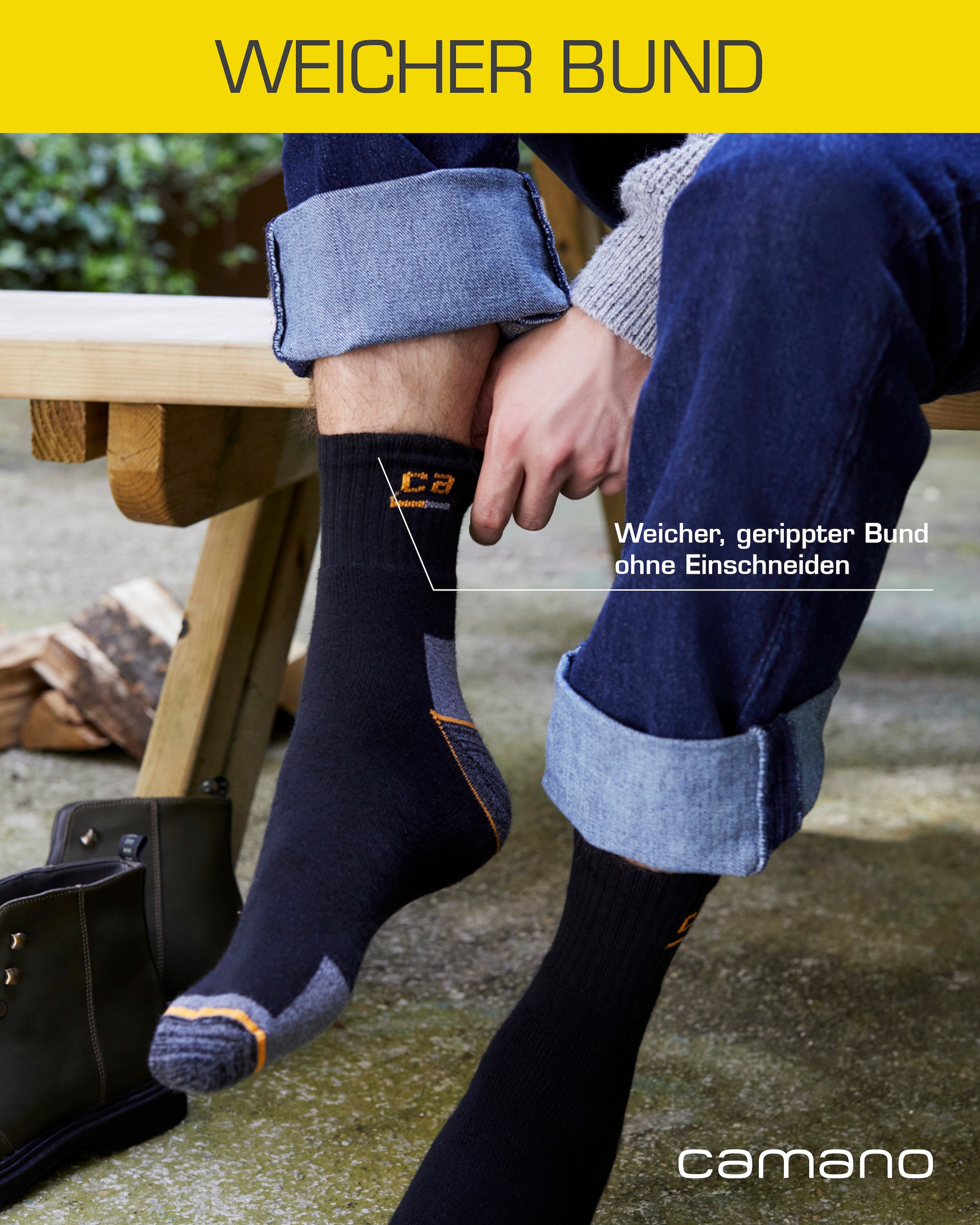 Camano Arbeitssocken »work« 9 Stk. tlg. verstärkte Belastungszonen, atmungsaktiv, gepolstert