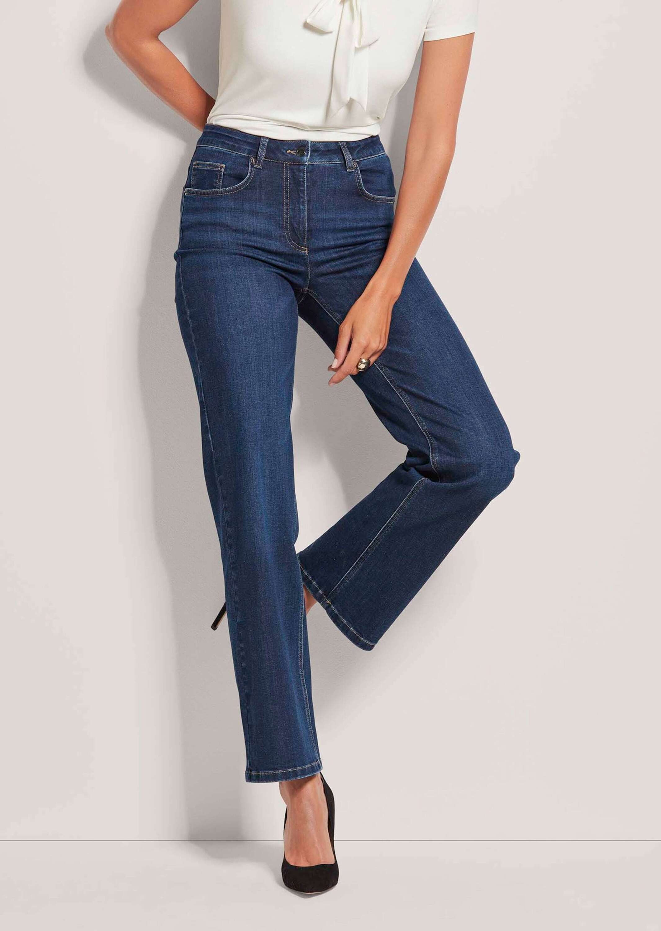 MADELEINE Regular-fit-Jeans »Jeans M-Jeans in gerader Form mit Logo-Stickerei«
