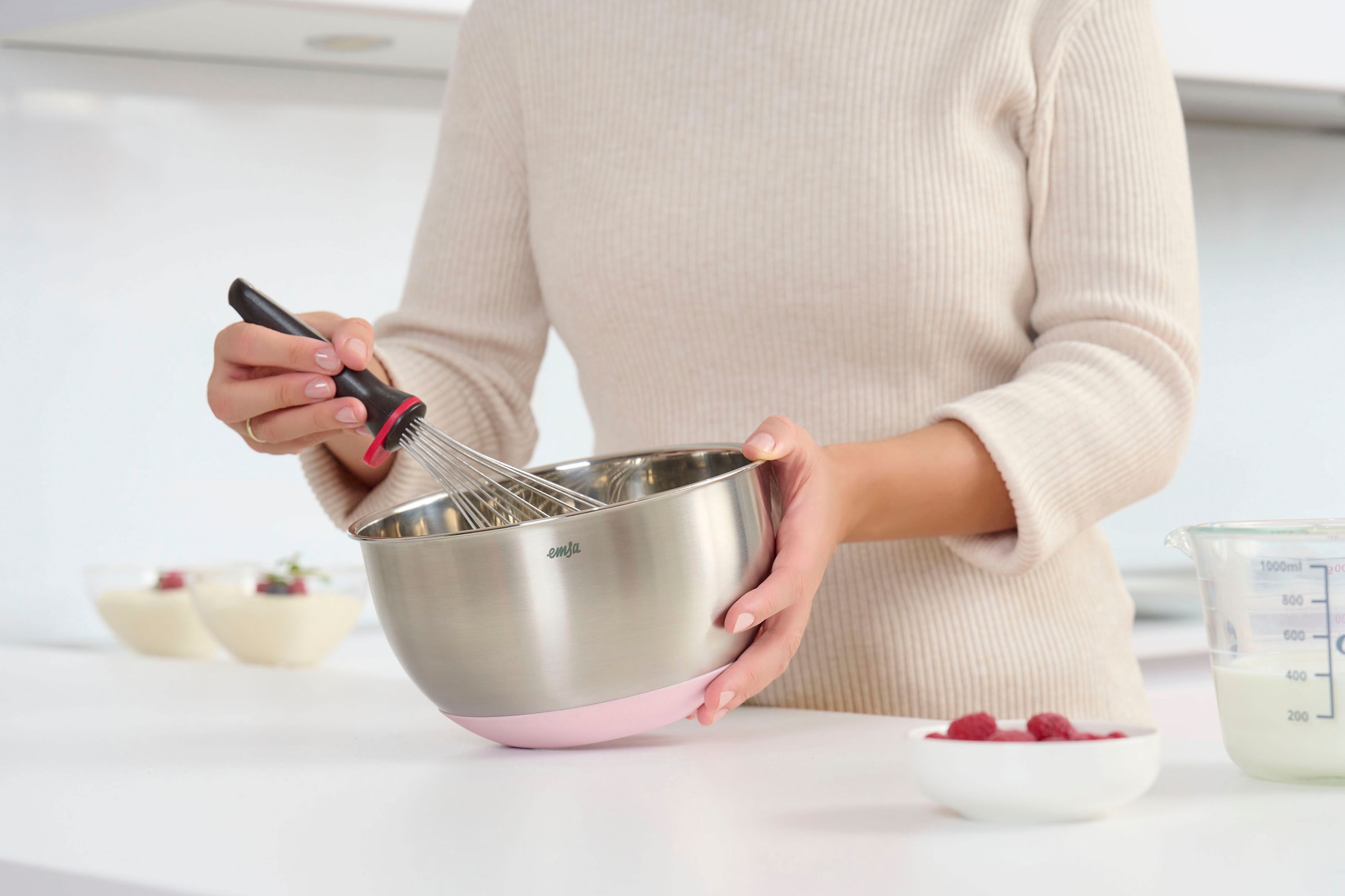Emsa Rührschüssel »Prep&Bake«, 1 tlg., aus Edelstahl, rutschfester Boden, Ausgießlippe für präzises Ausgießen