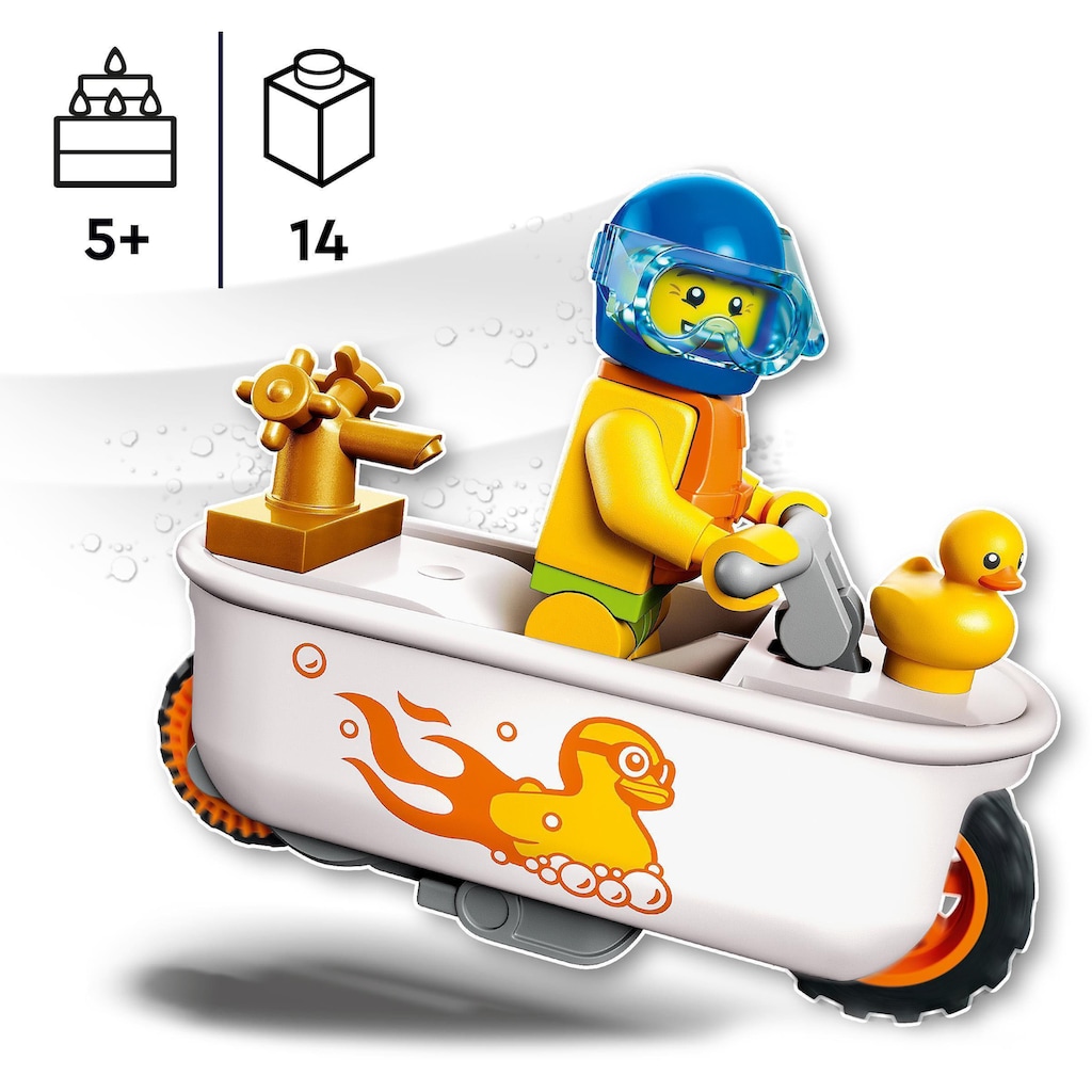 LEGO® Konstruktionsspielsteine »Badewannen-Stuntbike (60333), LEGO® City Stuntz«, (14 St.)