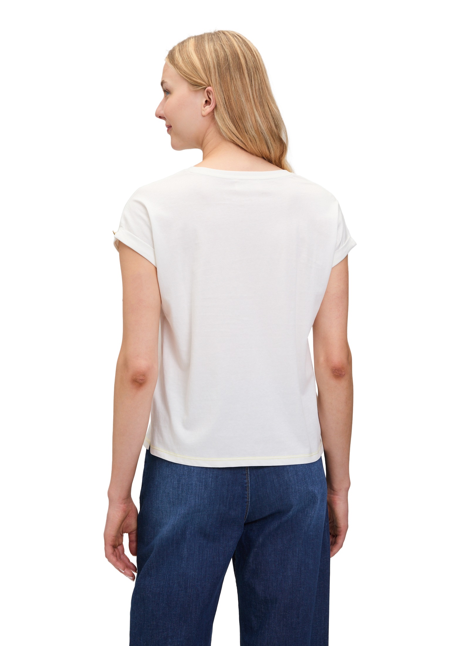 Cartoon Kurzarmshirt »Baumwollshirt mit Ärmelaufschlag«