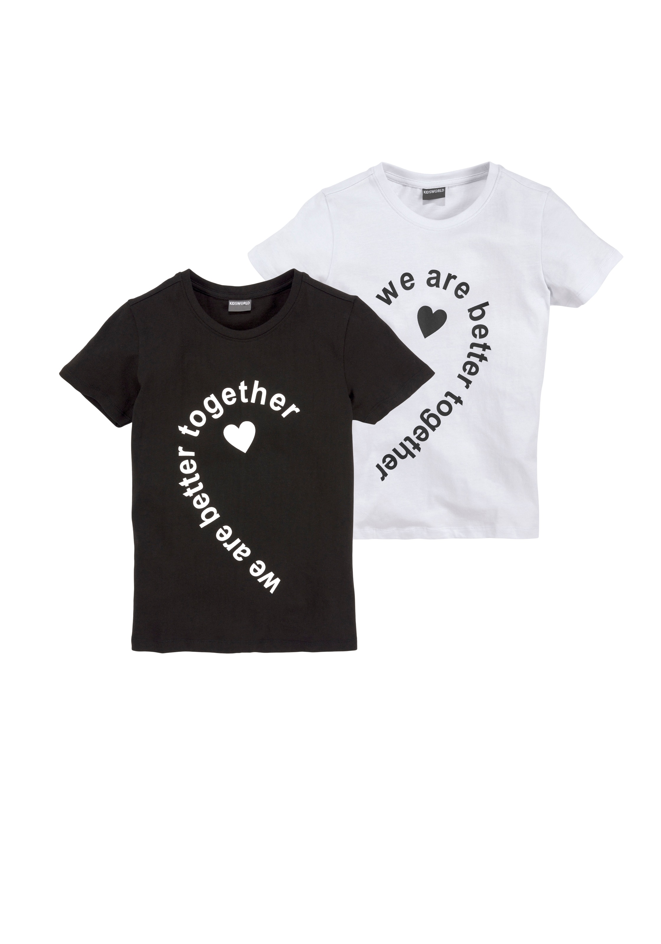 KIDSWORLD T-Shirt »we together«, Basic bei 2 Form tlg.), (Packung, ♕ are better