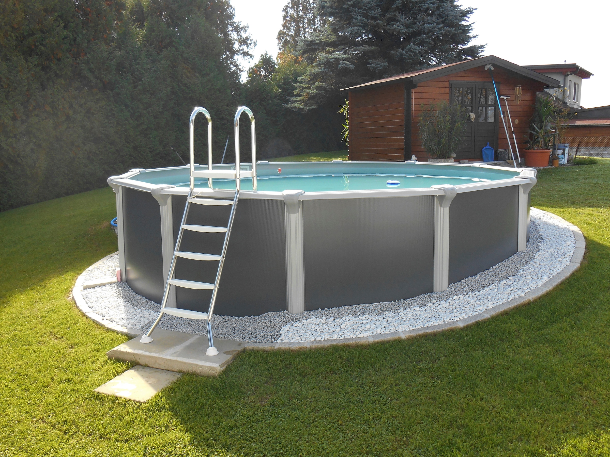 KWAD Rundpool »»Supreme« all in Premium Folie«, (Set, 7 tlg.), ØxH: 550x132cm, inkl. Bodenisolationsset