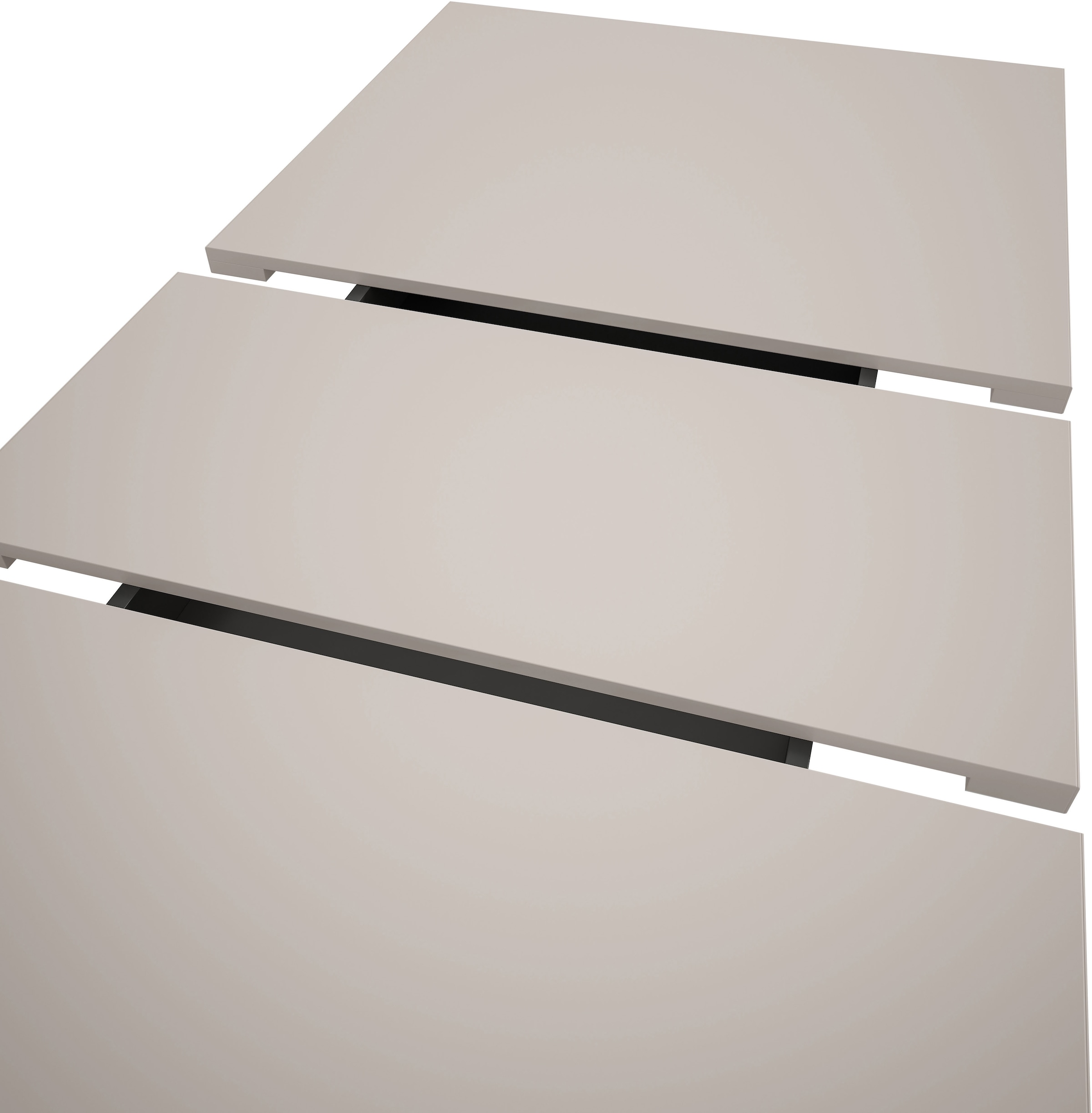 Home affaire Esstisch »Motus, ausziehbar 150 -190 cm, inklusive 40 cm Einlegeplatte« Set, 1 Stk. tlg. Doppelsäulengestell mit Bodenplatte, Tisch, Esstisch, Küche