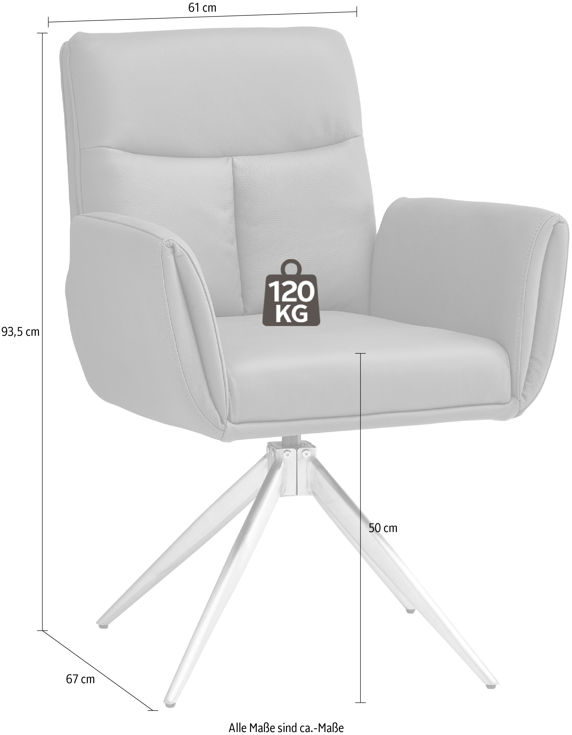 Stolkom Armlehnstuhl »Sofia Premium BxHxT 61x93,5x67 cm« (Set) 2 Stk.Breite 61cm, 360° drehbar mit Auto-Return