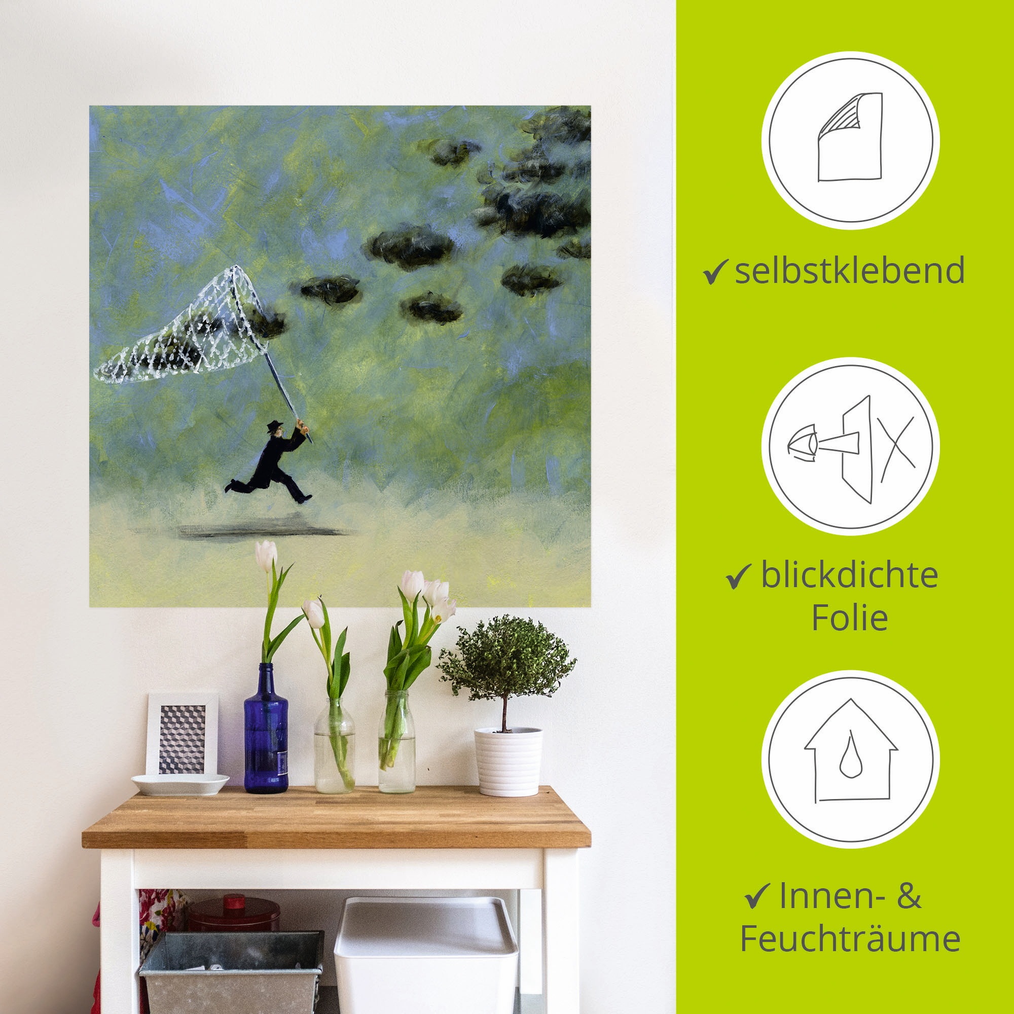 Artland Wandbild »Wolkenfänger«, Mann, (1 St.), als Leinwandbild, Poster, Wandaufkleber in verschied. Größen
