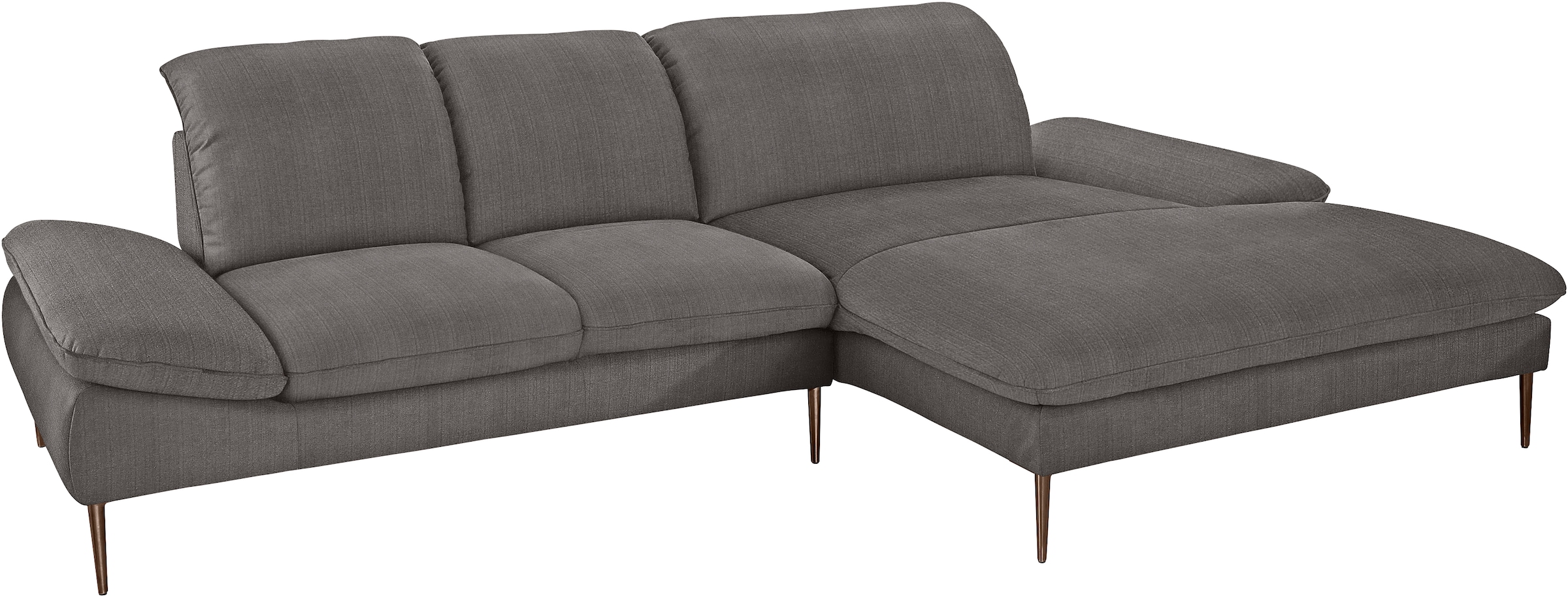 W.SCHILLIG Ecksofa »enjoy&MORE, Designsofa, bequem, zeitlos und elegant, L-Form« Sitztiefenverstellung, Füße bronze pulverbeschichtet, Breite 310 cm