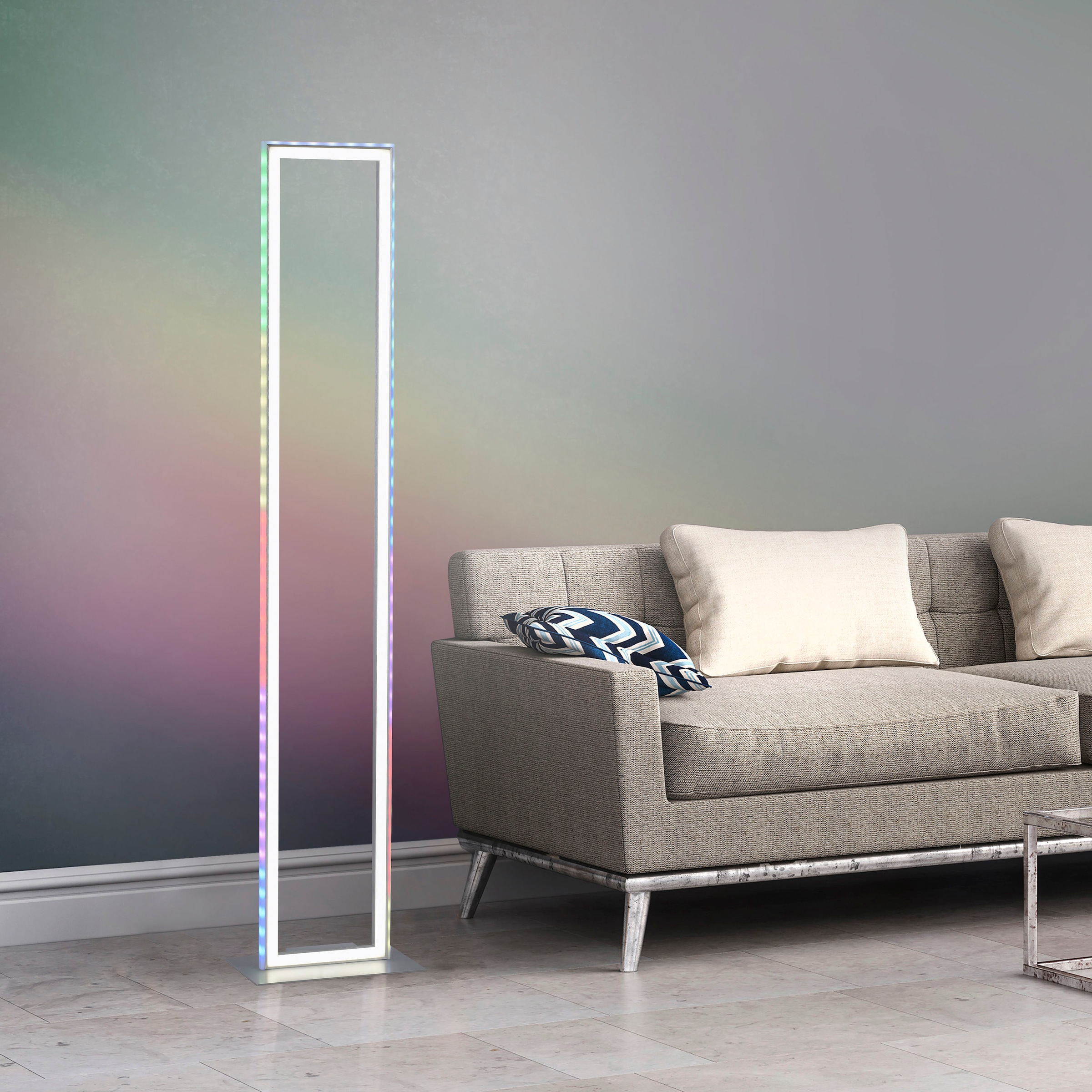 my »Luan«, Downlight: Sidelight: kaufen Rainbow-RGB, Garantie XXL mit inkl. 2 Infrarot-Fernbed. Jahren flammig-flammig, Stehlampe home LED 2700-5000K, online 3 |