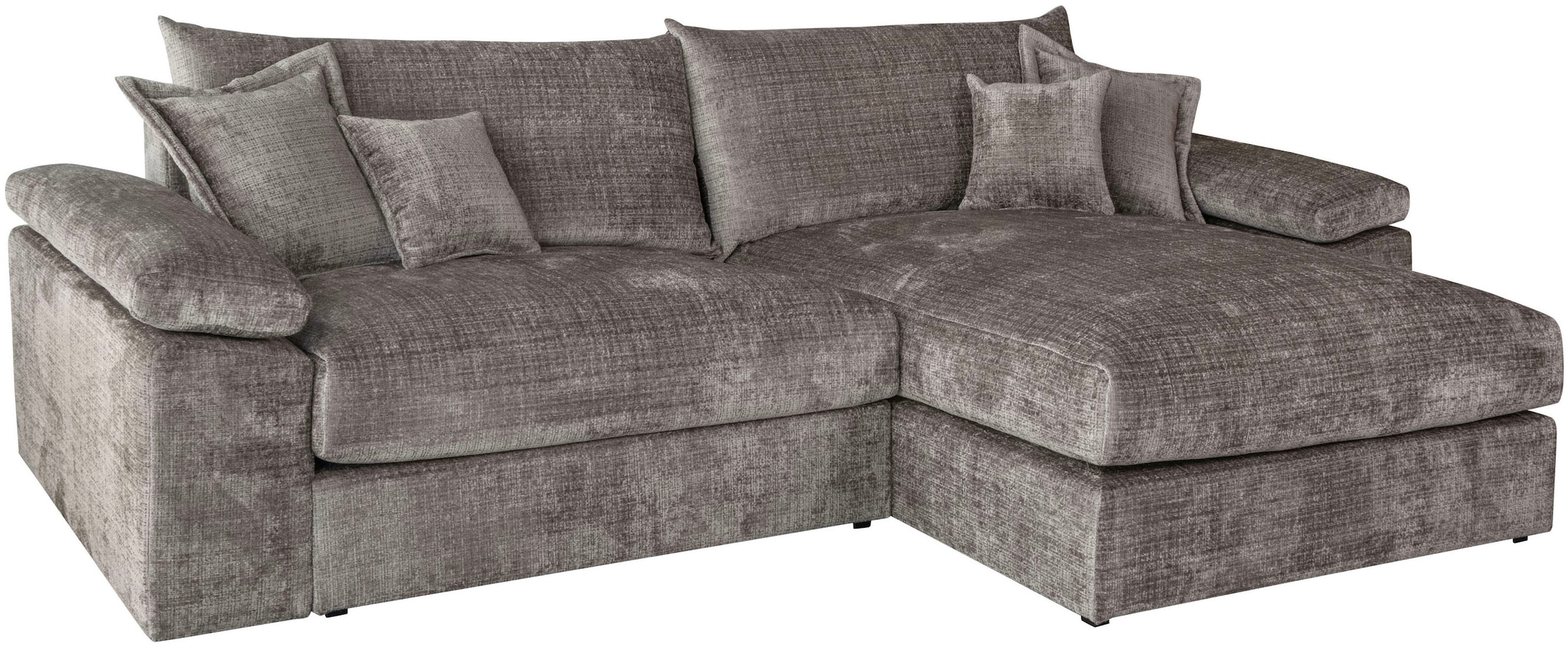 Home affaire Ecksofa »Soft&Cosy XXL L-Form, B: 303 cm«, Mega-Sofa, Cord oder Chenille-Struktur, mit Federkern & 4 Zierkissen