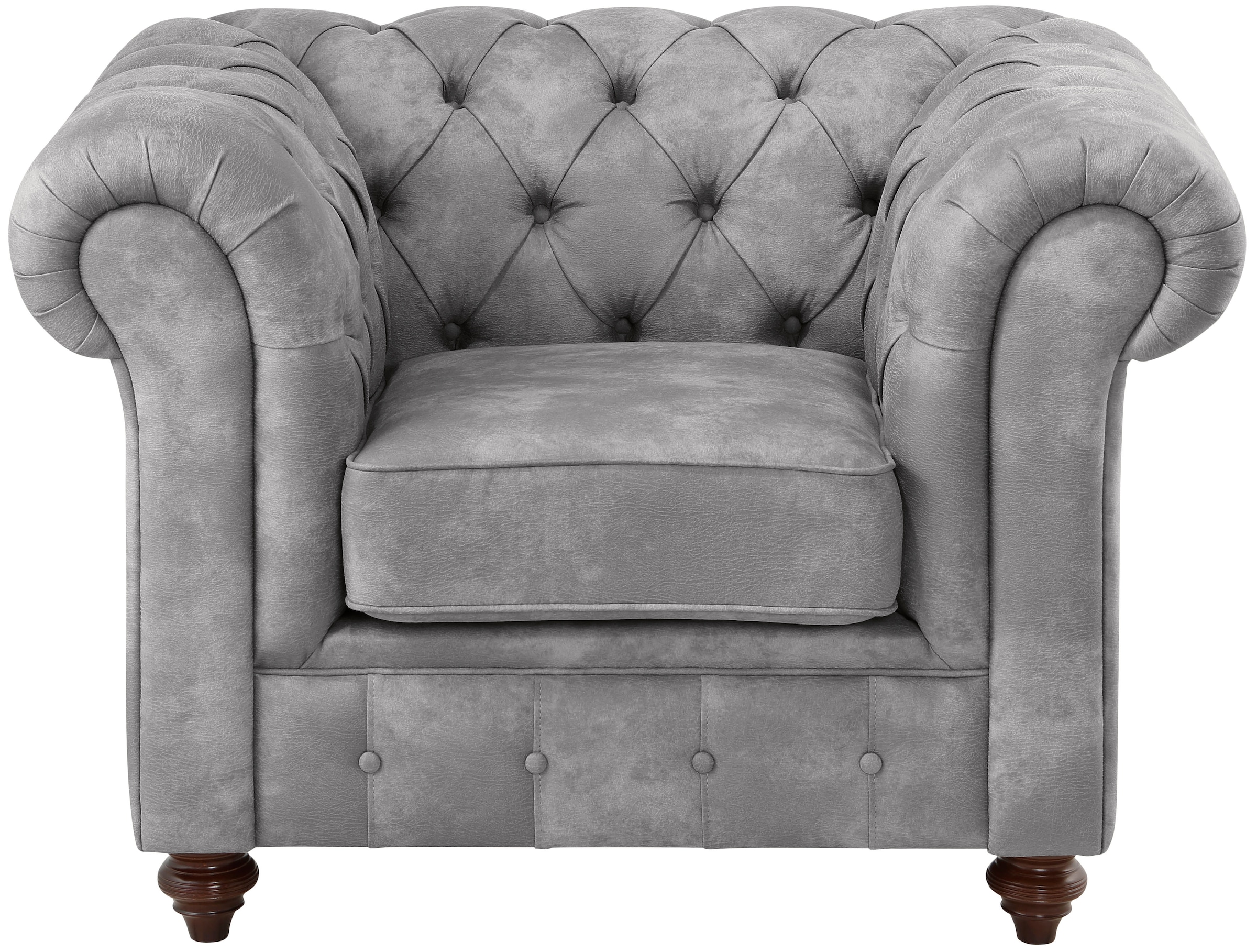 Home affaire Sessel »Chesterfield B/T/H: 105/69/74 cm«, mit hochwertiger Knopfheftung, auch in Leder