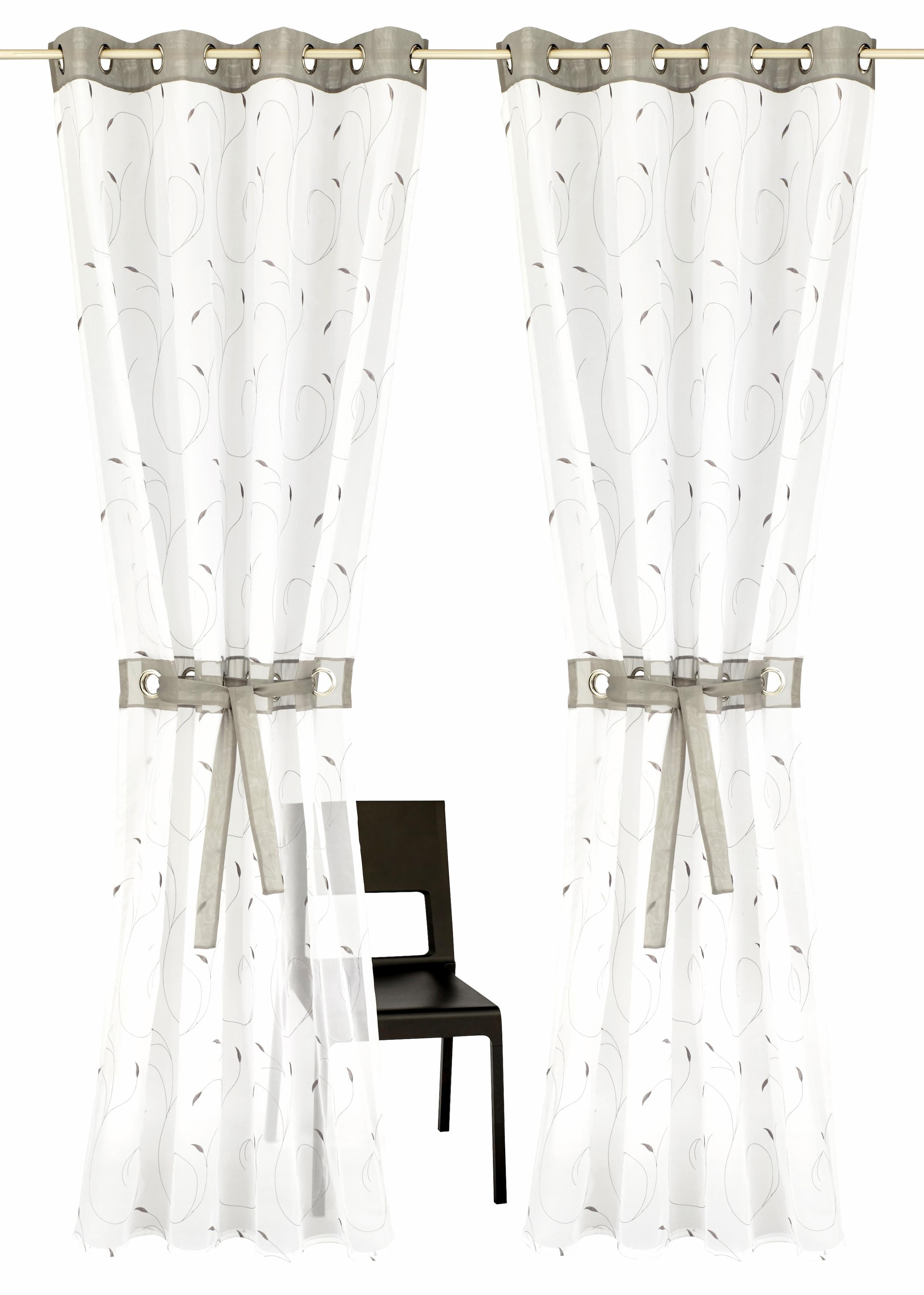 Home affaire Raffhalter transparent, bestickt, St.), »Jaca«, (2 Voile, Gardine inkl