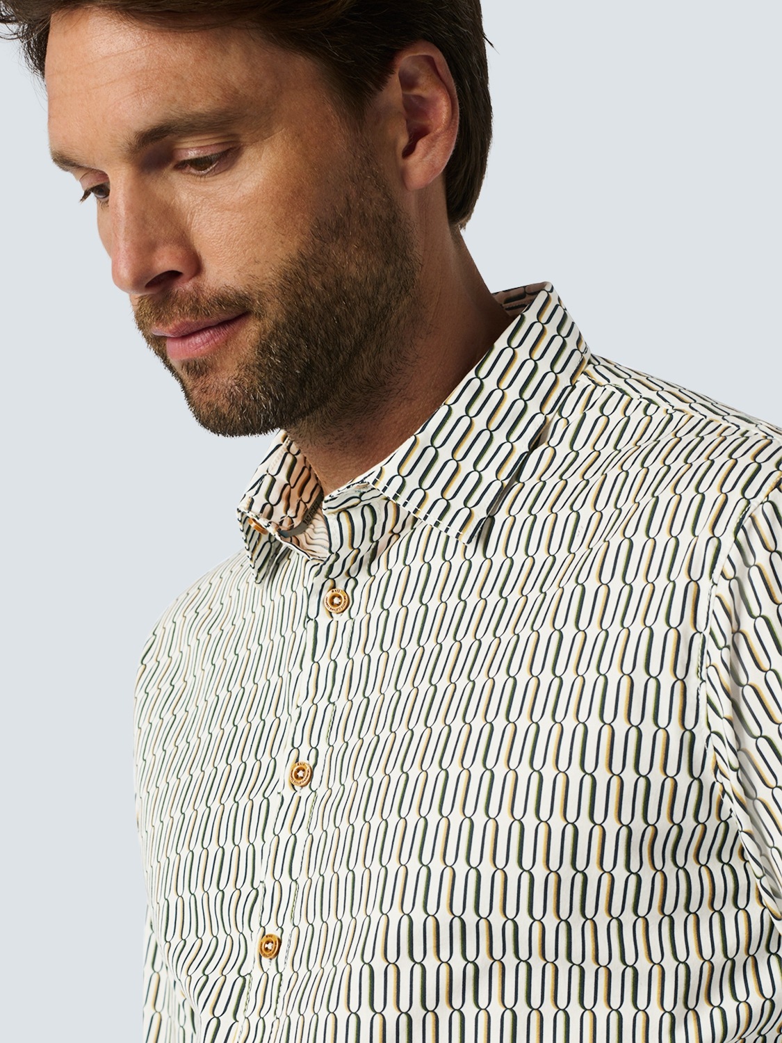 NO EXCESS Langarmhemd mit Muster