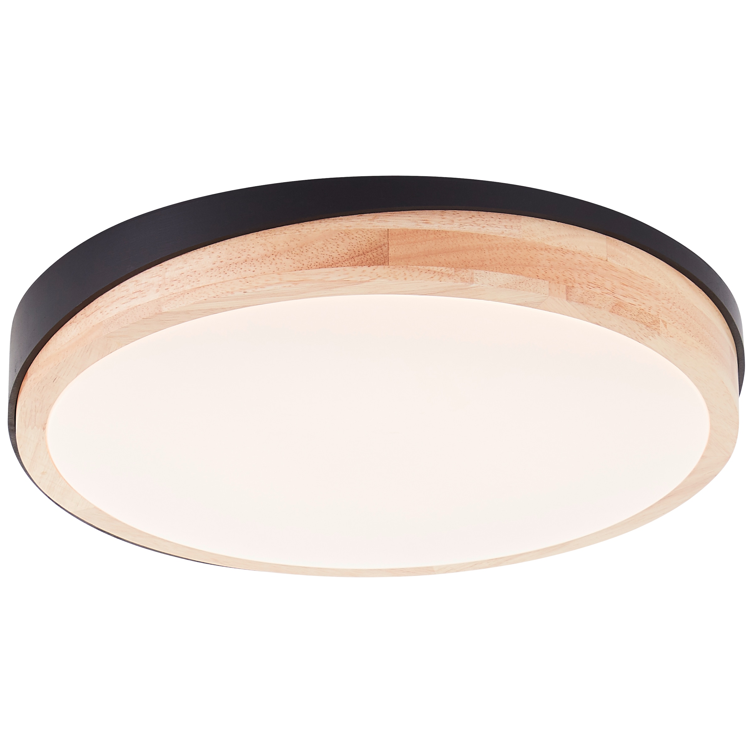 Brilliant LED Deckenleuchte »Baarlo« 1 Stk. Warmweiß Ø 35 cm, 2400 lm, 3000 K, 3-Stufen dimmbar, Holz/Metall