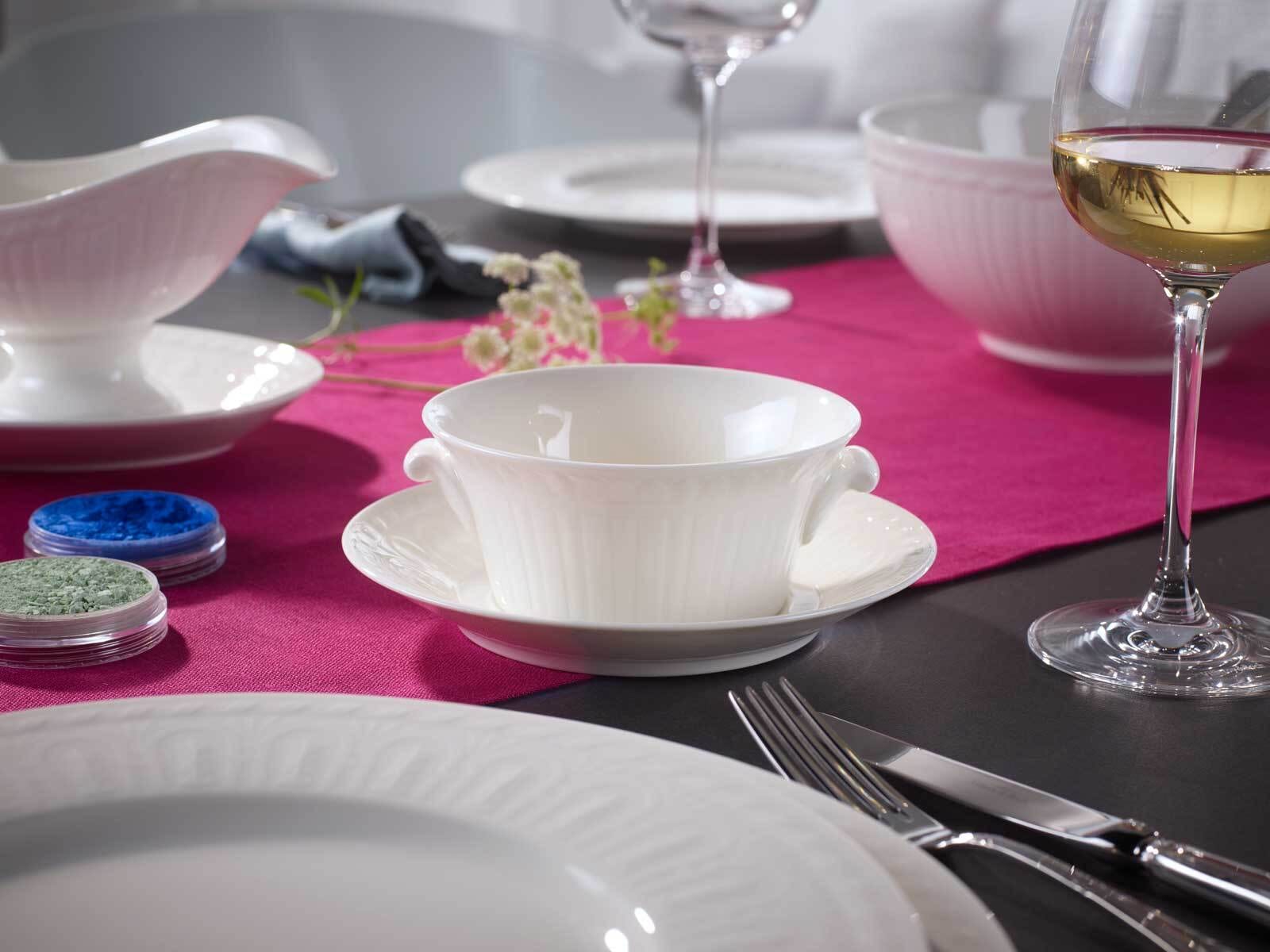 Villeroy & Boch Tasse »Suppentassen mit Untertassen Cellini 400 ml 6er Set weiß«