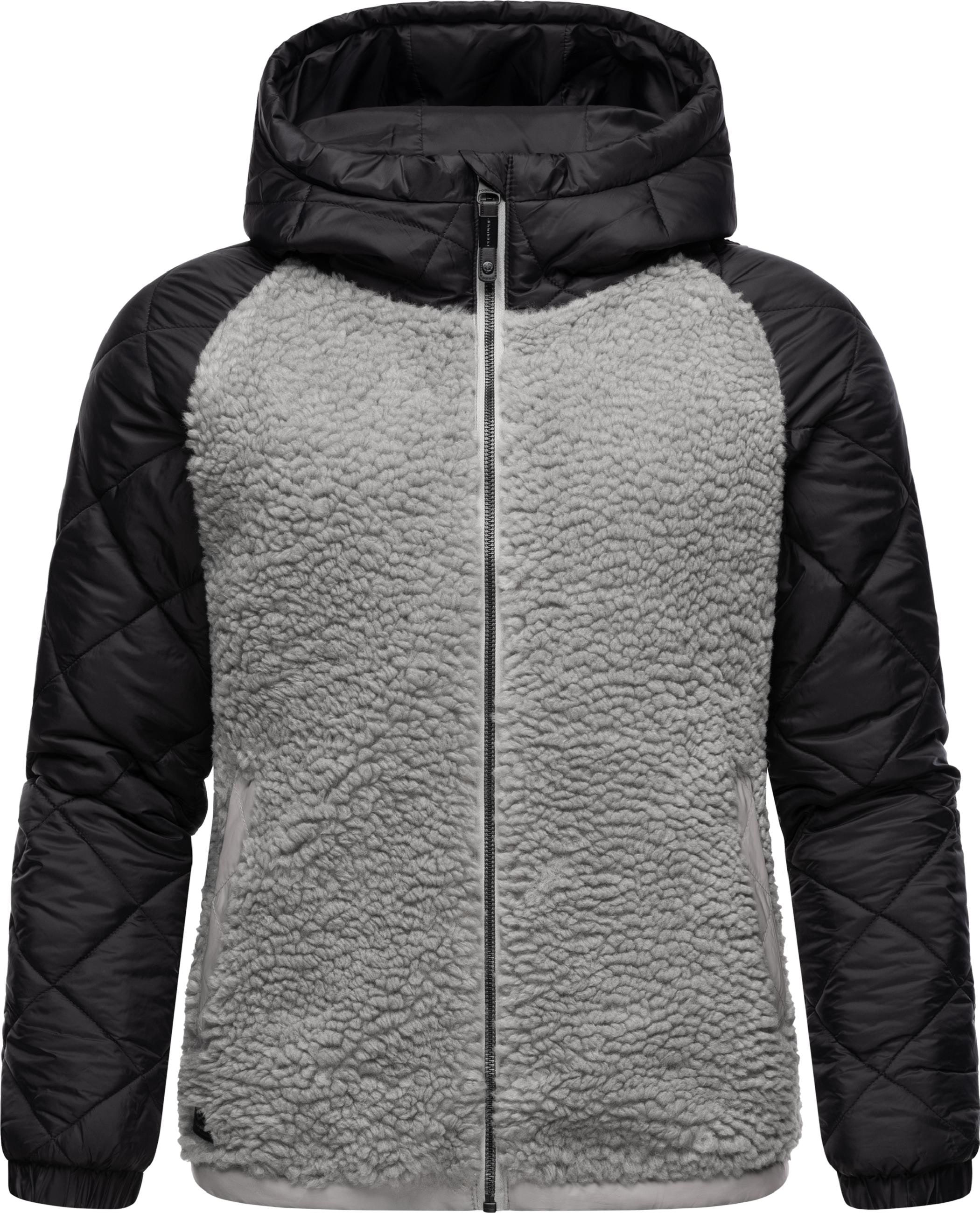 Ragwear Sweatjacke »Outdoorjacke Leeloo«, Damen Übergangsjacke aus Teddyfleece mit gesteppten Ärmeln