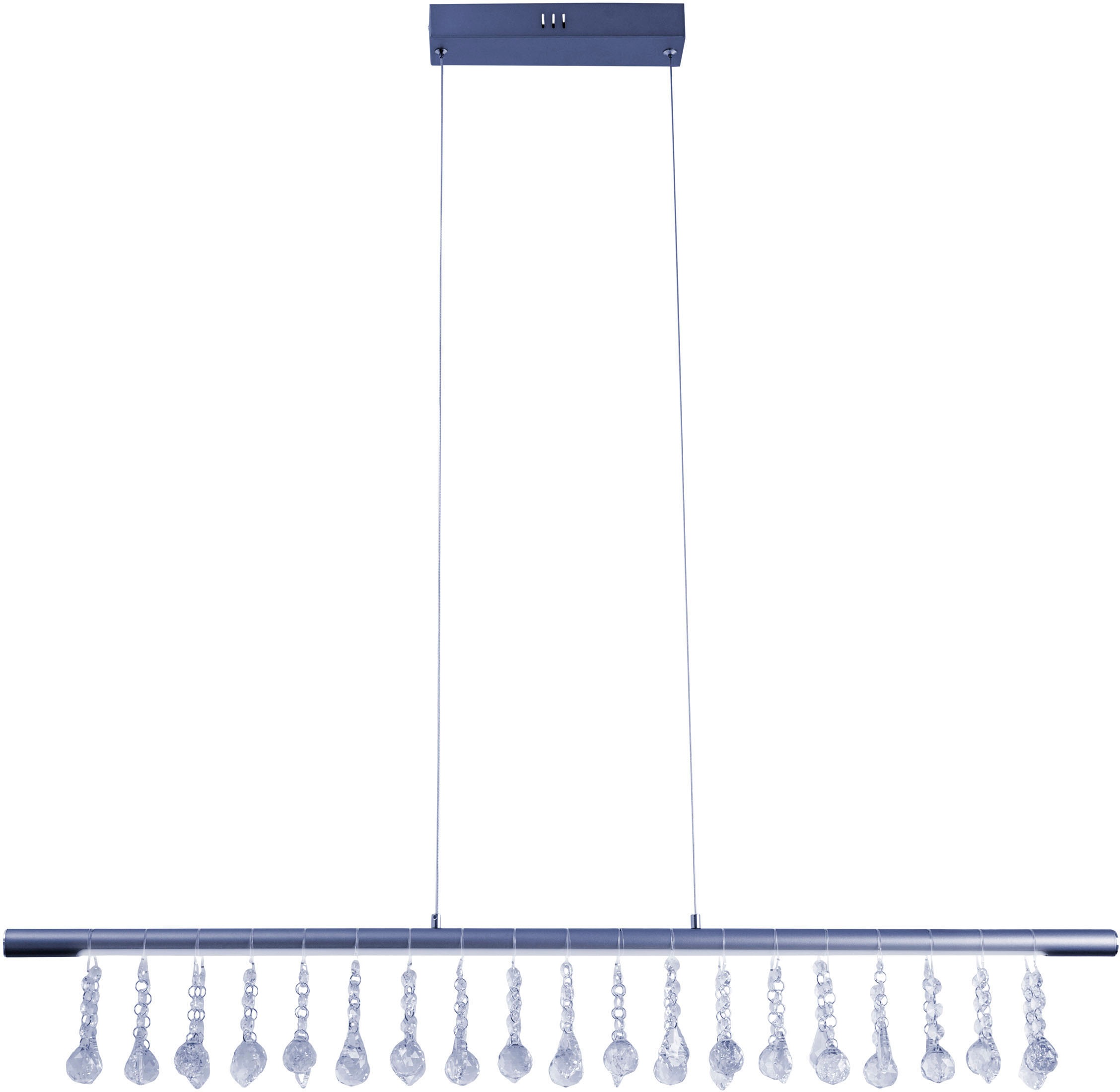 näve LED Pendelleuchte »Nobilis«, 1 flammig, Leuchtmittel LED-Modul | LED fest integriert, Hängeleuchte, dimmbar, warmweiß, L: 100cm, grau