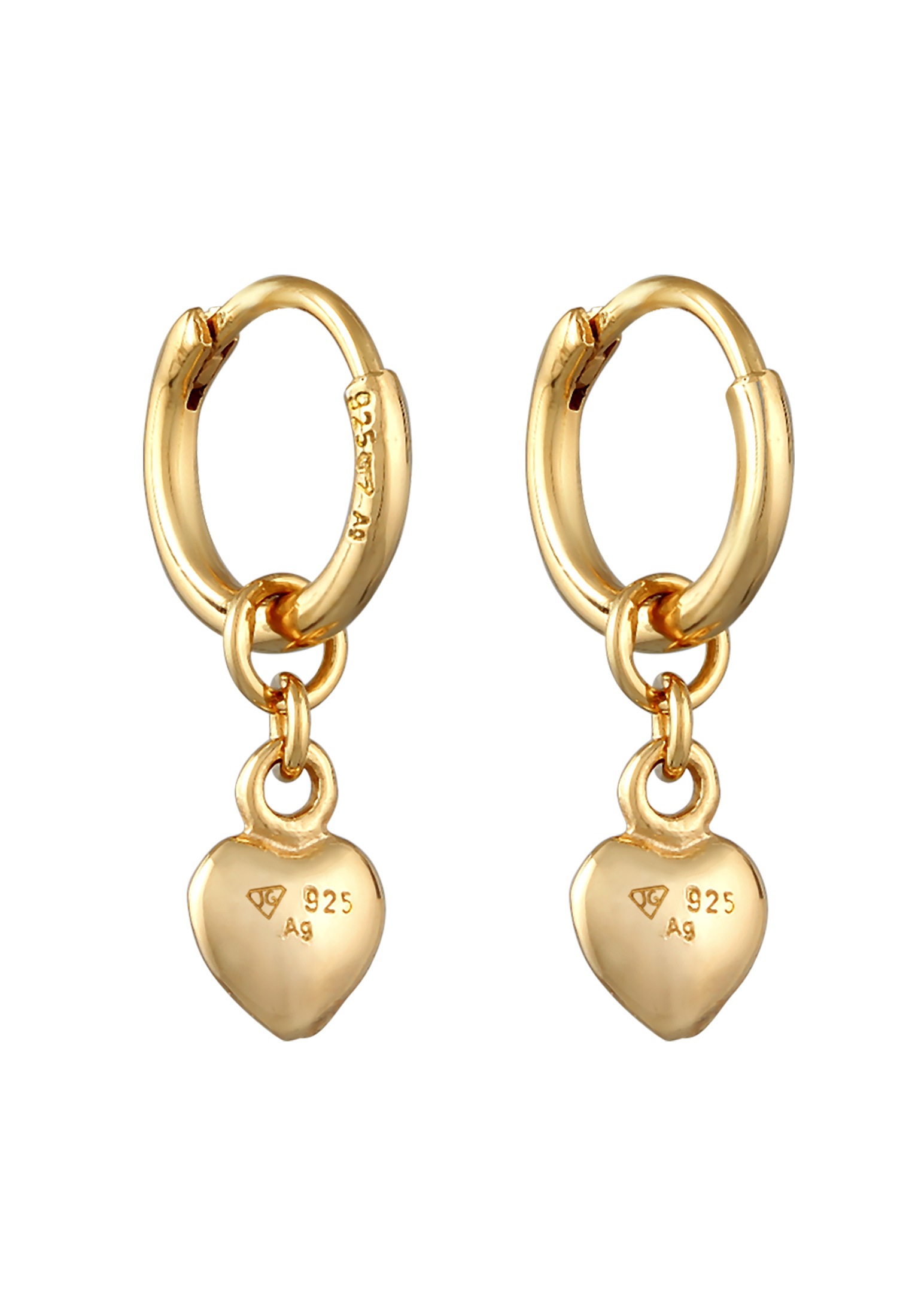 Elli Paar Creolen »Ohrringe Creolen Herz Liebe Romantik 925 Silber«