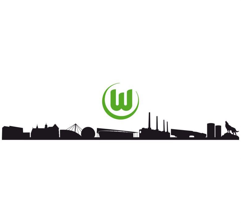 Wall-Art Wandtattoo Rechnung Wolfsburg Skyline auf St.) Logo«, (1 kaufen »VfL mit